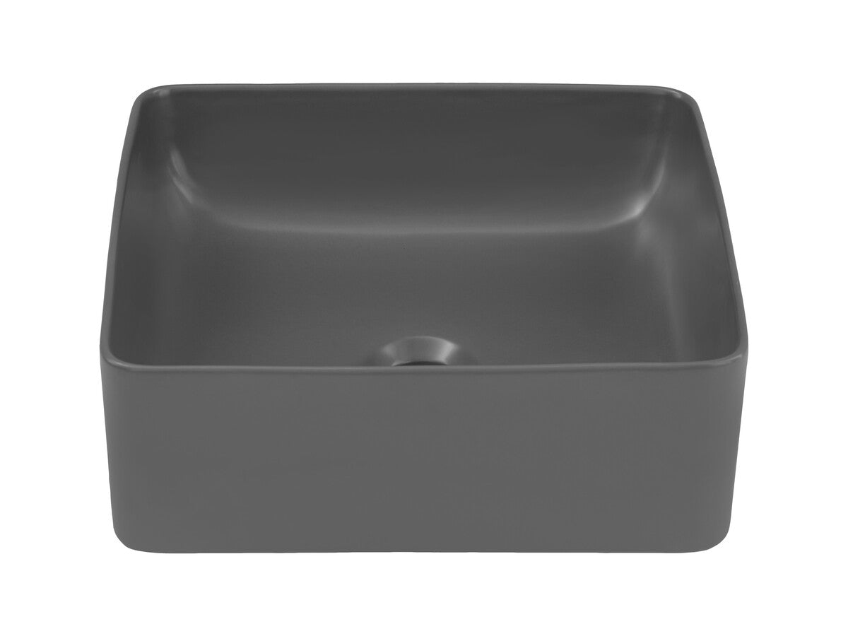 Slim 40 Countertop Basin – Matt Grey, 37×37 cm