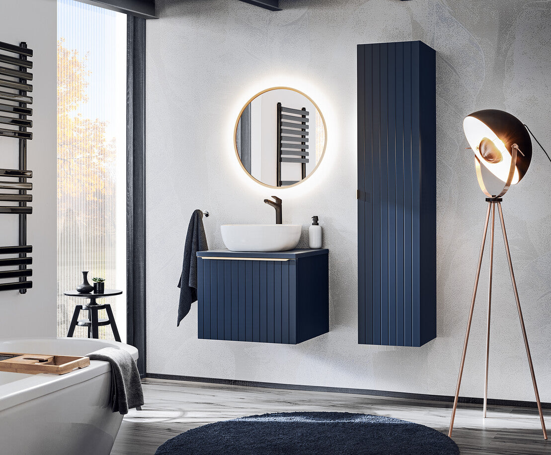 Hestia 60 – Round LED Bathroom Mirror with Gold Aluminium Frame, 60 cm
