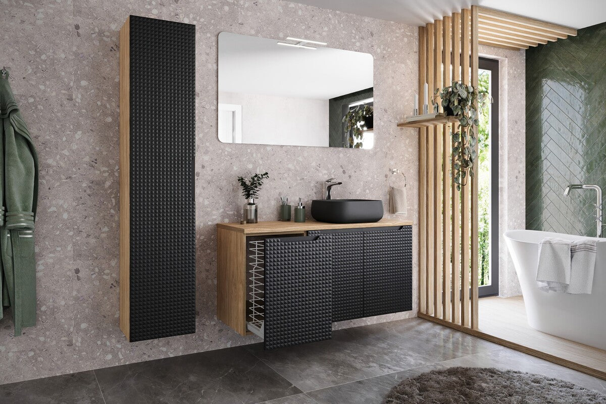 Nika Countertop Basin – Matt Black, 45 x 40 cm