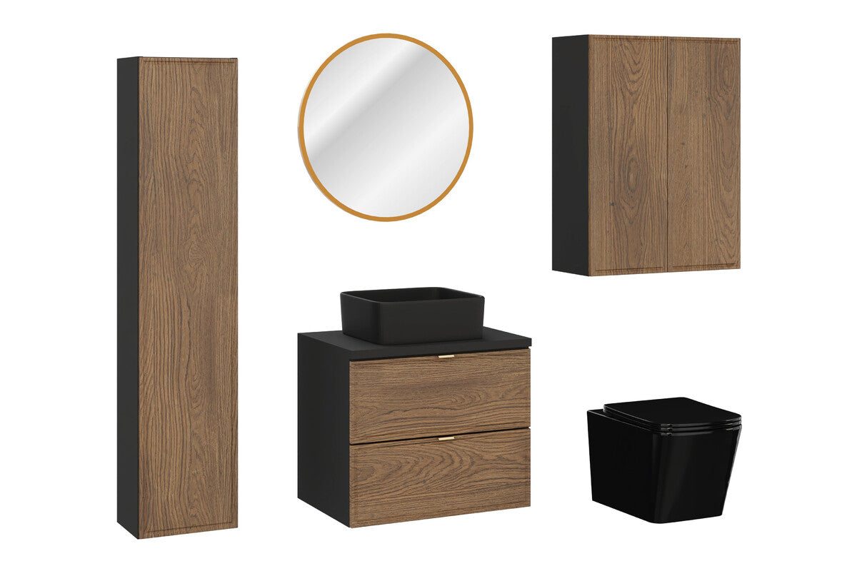 Slim 40 Countertop Basin – Matt Black, 37×37 cm