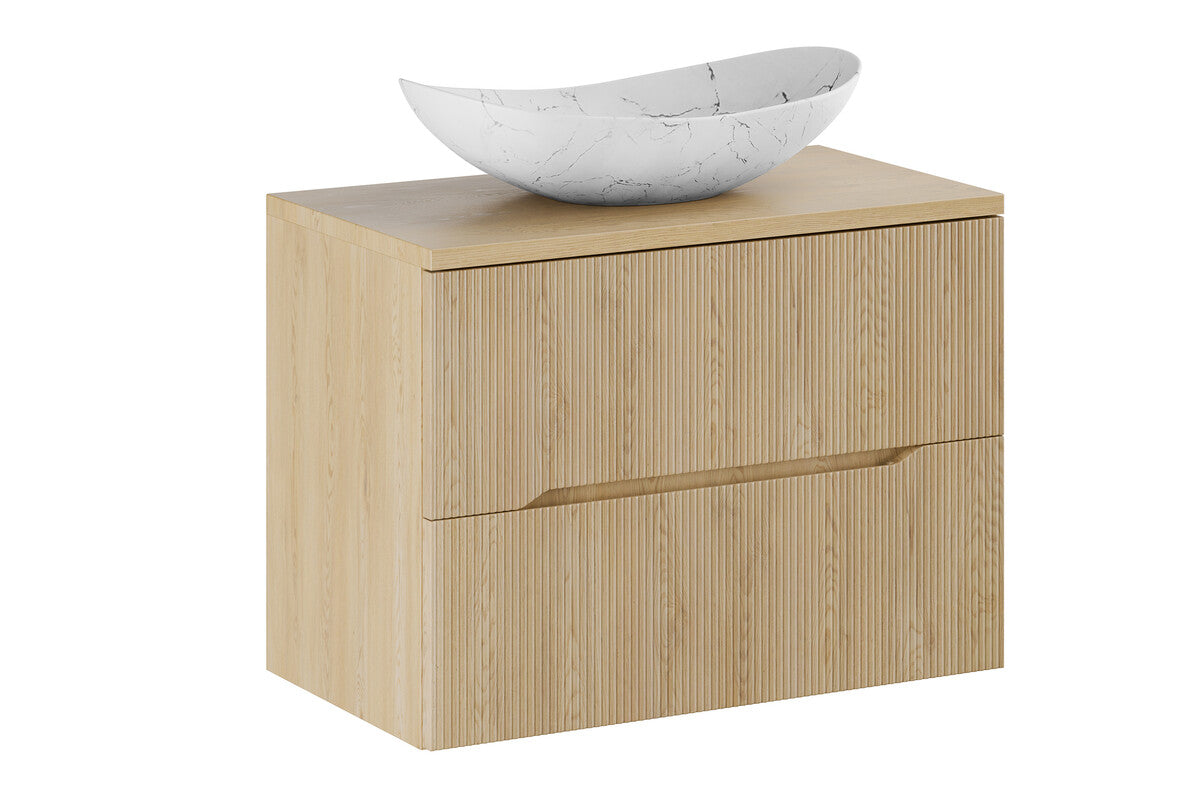 Lena Countertop Basin – Matt White Marble, 61.5 cm