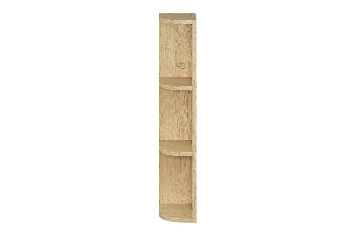 Aster White Wall-Hung Cabinet 1 Door + Cremona UN Corner Shelf – White Matt / Oak, 45 cm Set
