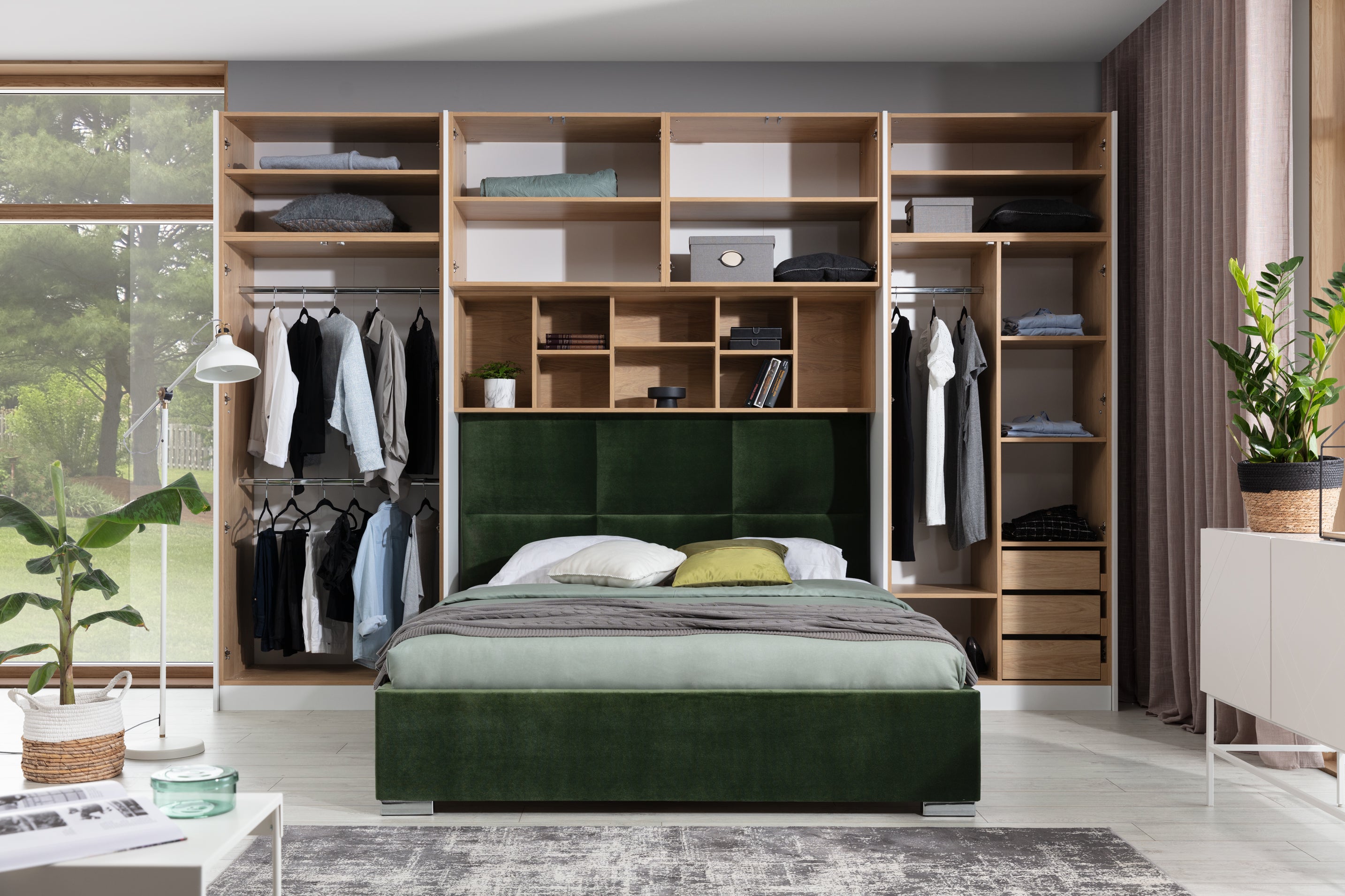 Sleep Varia Bedroom Build-in System – Bed Base – Oiled Oak / Graphite