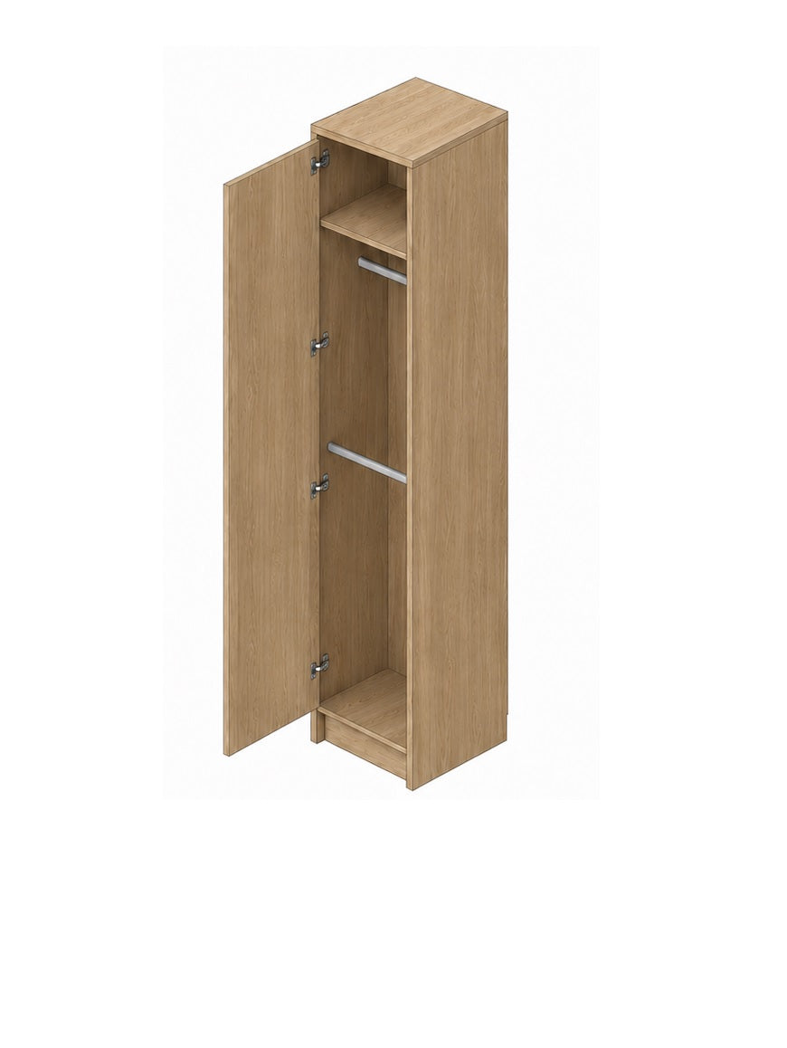 Genius Wardrobe 45 cm with Double Hanging Rail and Shelf