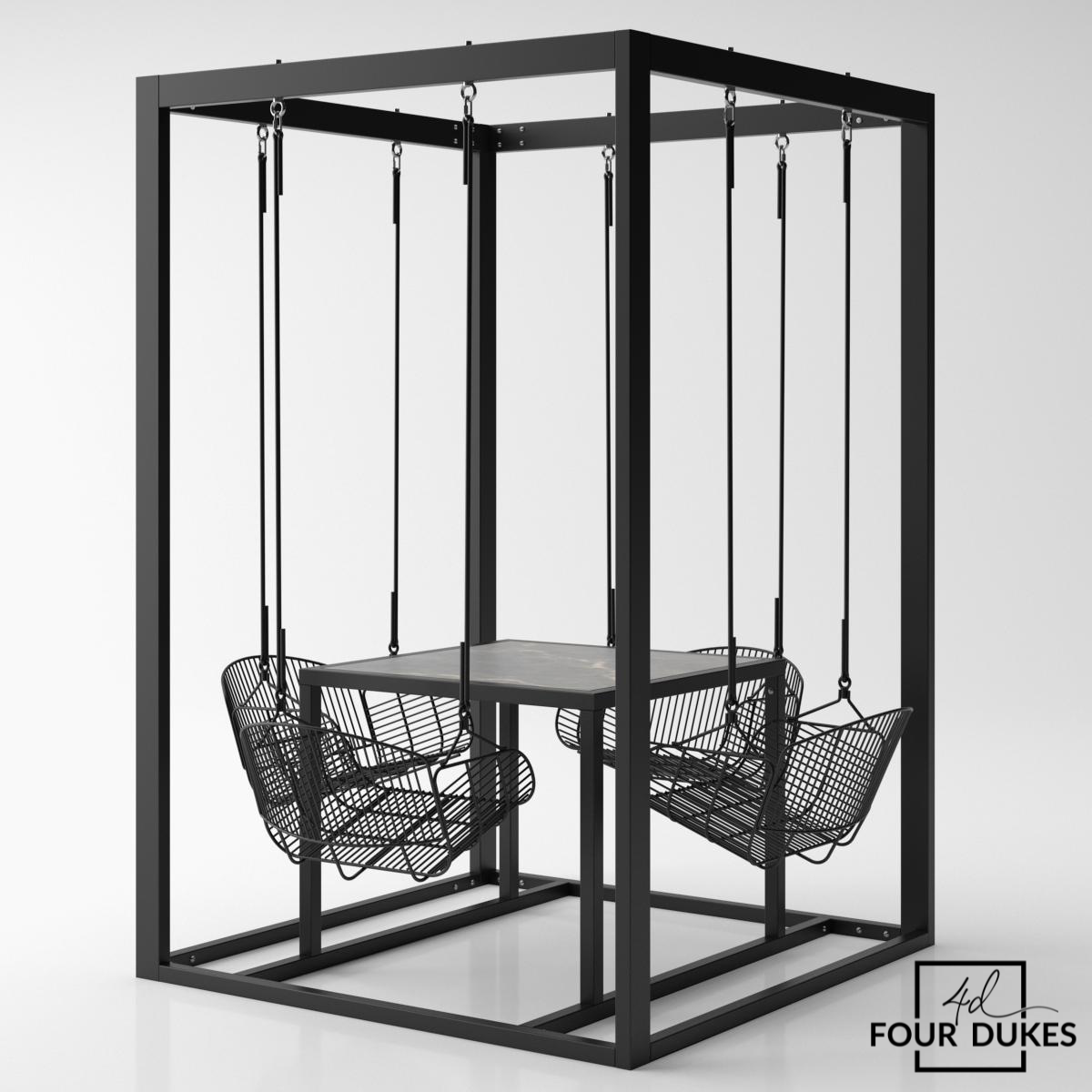 FOUR DUKES 4-Seater Hybrid Table and Metal Swings