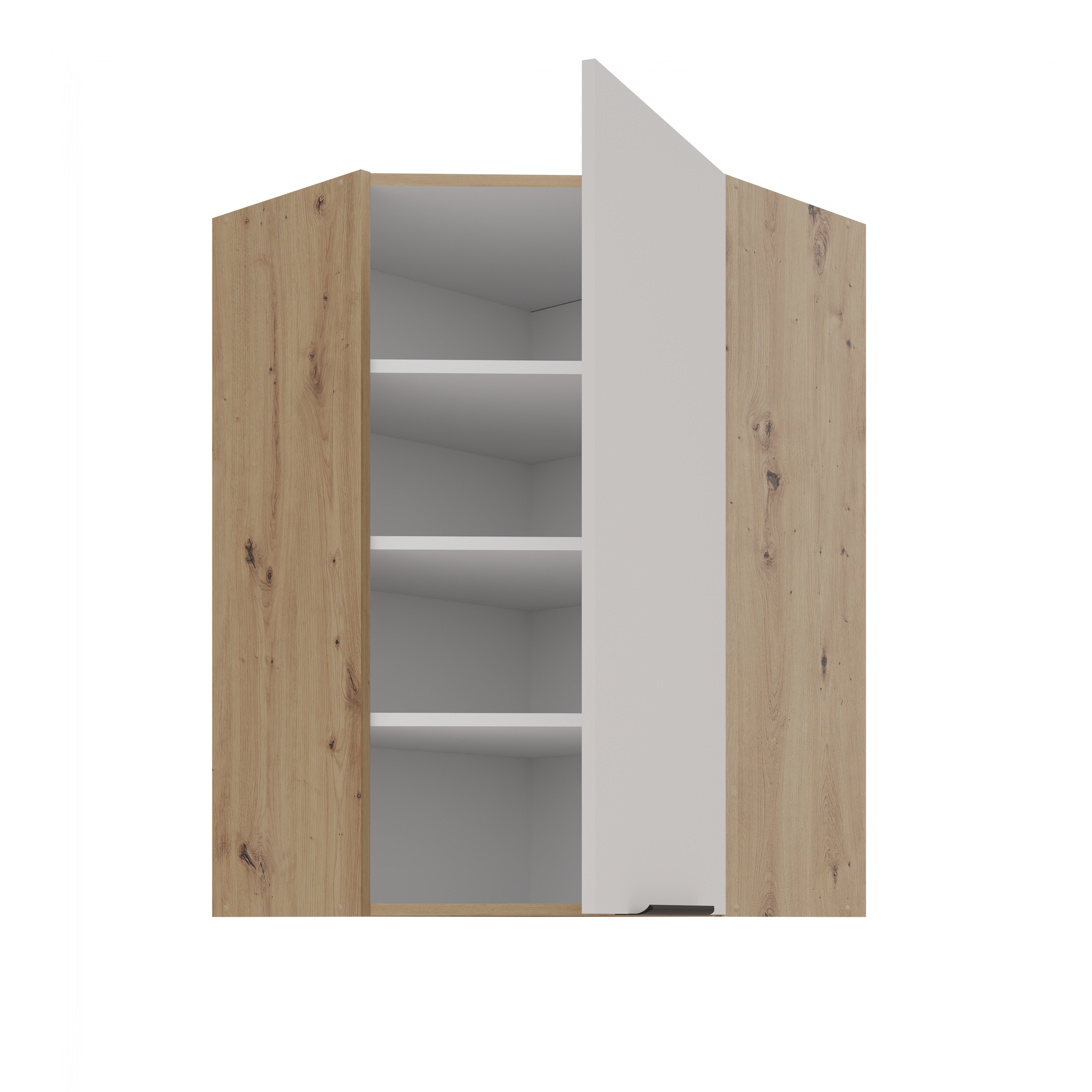 LE Solea Wall Corner Cabinet 60/60x90x31 cm – Cashmere / Artisan Oak