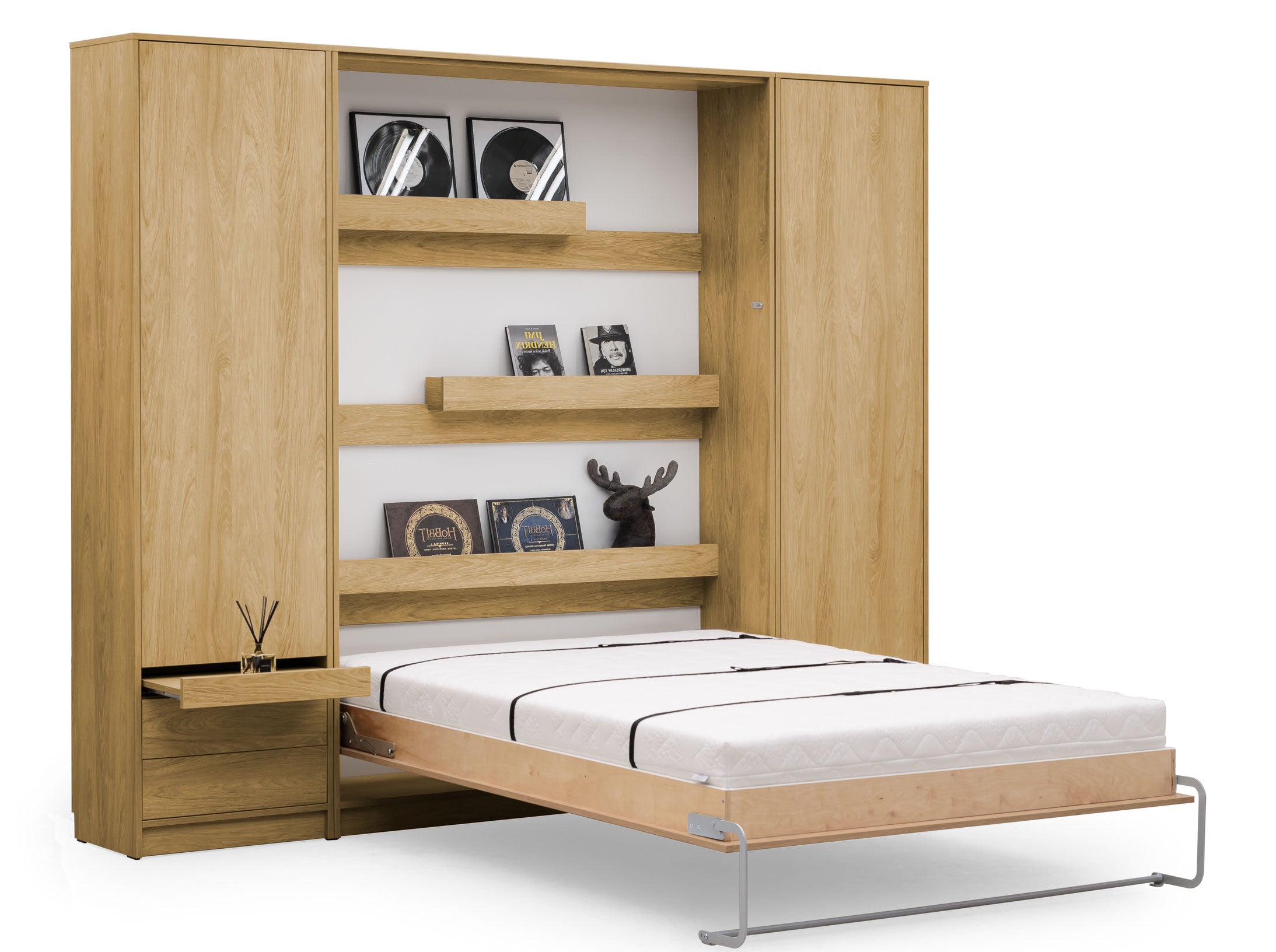 Customizable Murphy Bed Basic Furniture Set Sonoma Oak 90, 120, 140 x 200 cm