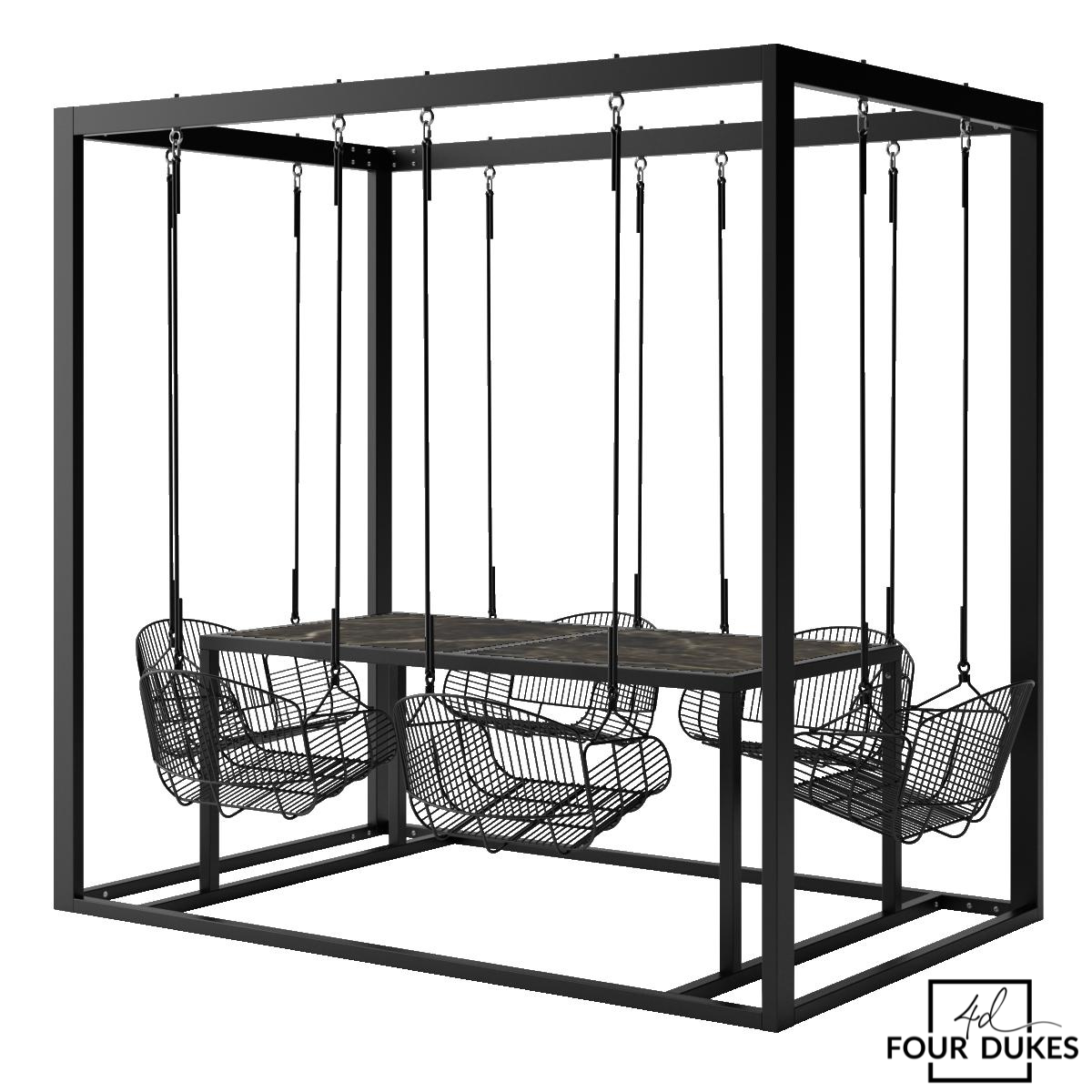 FOUR DUKES 6-Seater Hybrid Table and Metal Swings