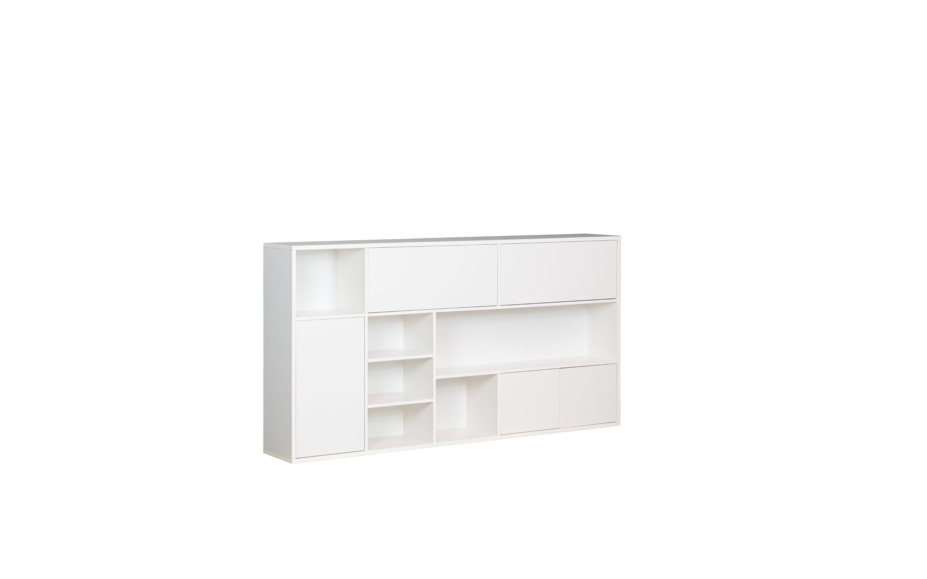 Customizable SLEEP BOX Murphy Bed Horizontal  Furniture Set White Matt 90 x 200 cm