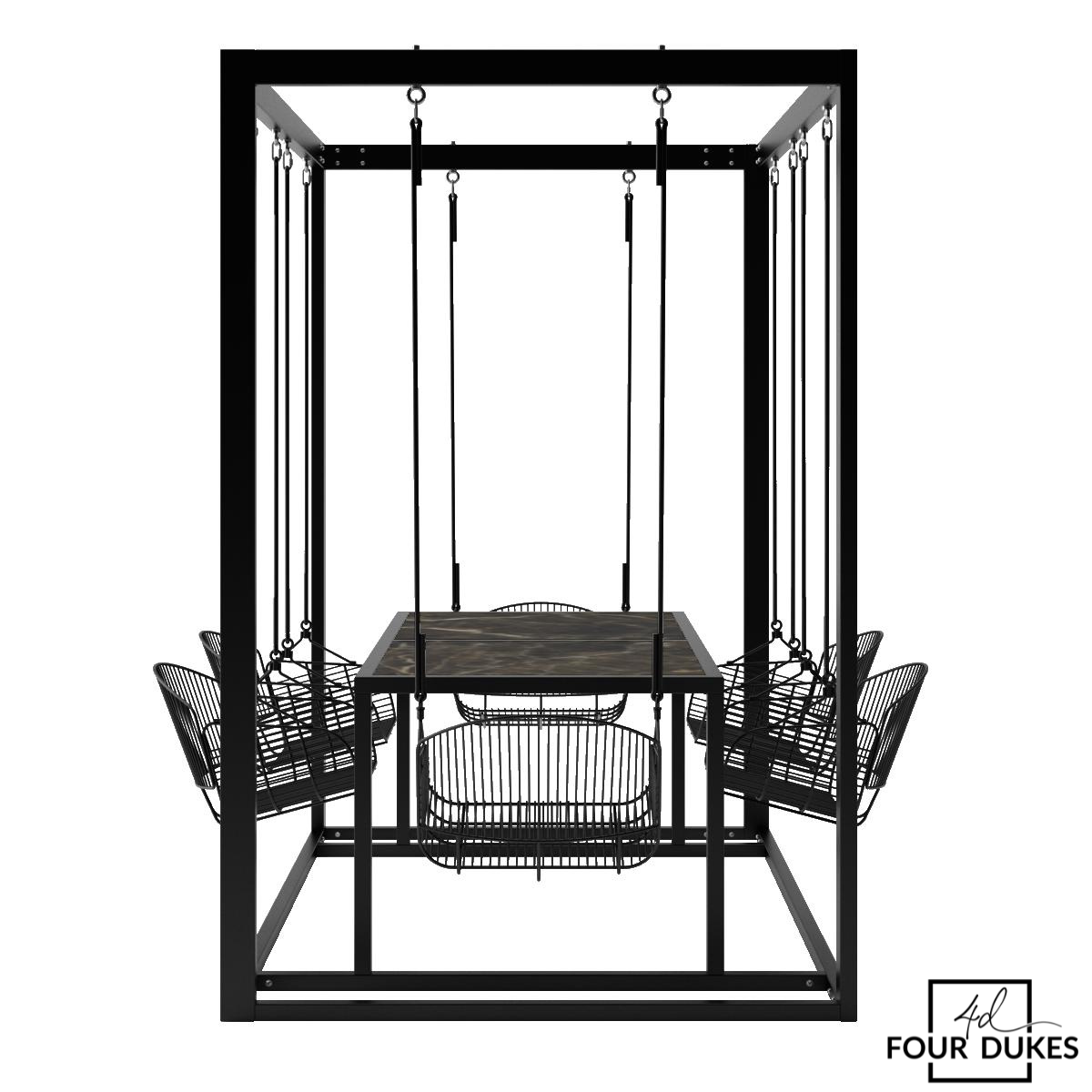 FOUR DUKES 6-Seater Hybrid Table and Metal Swings