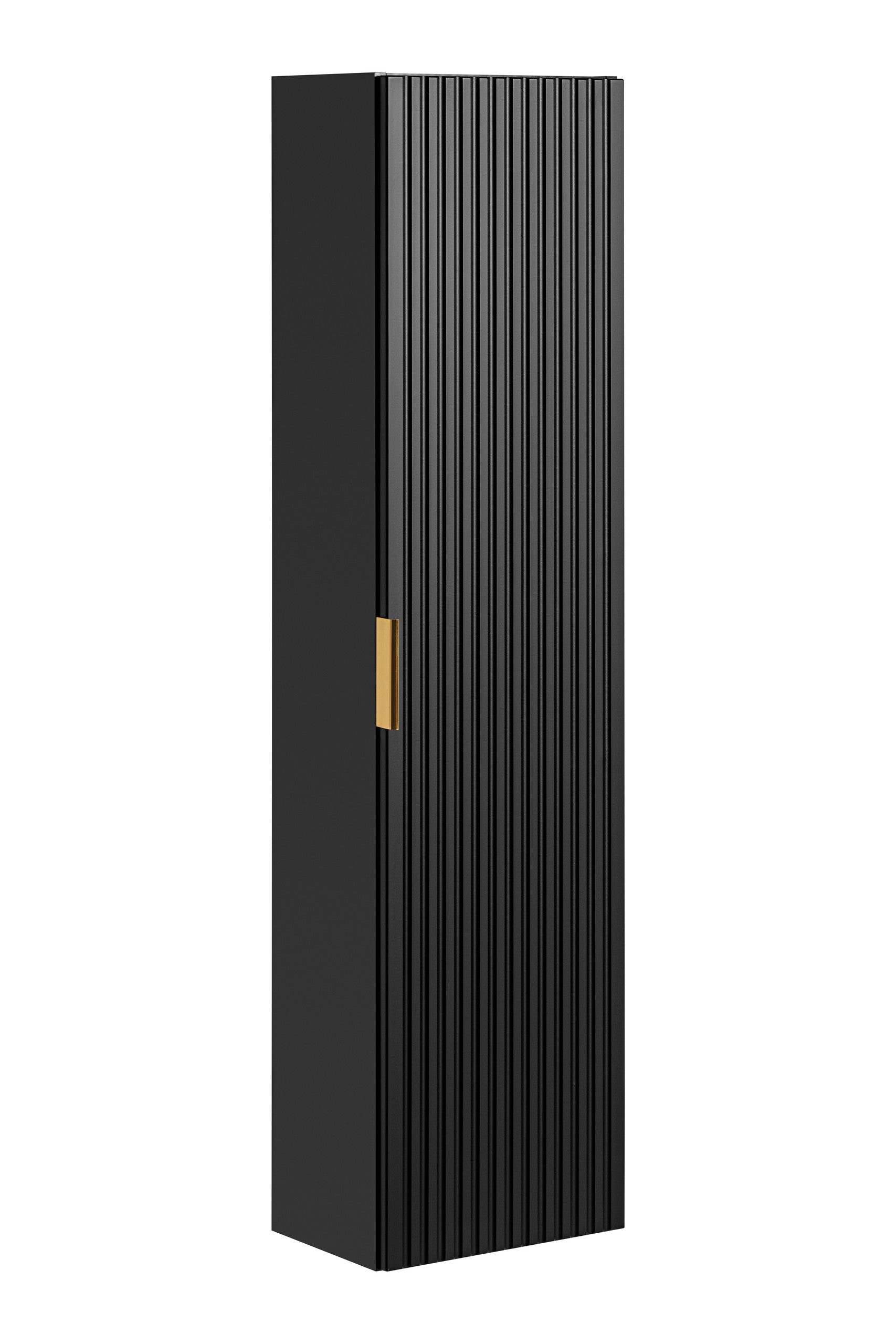Adel Black Tall Single Door Cabinet – 140 cm