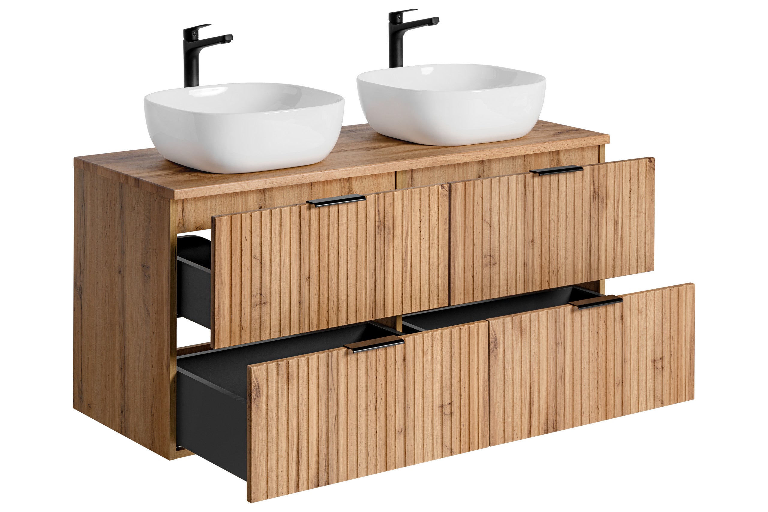 Adel Oak Bathroom with High Cabinet Smile 120 cm SET-ADO B