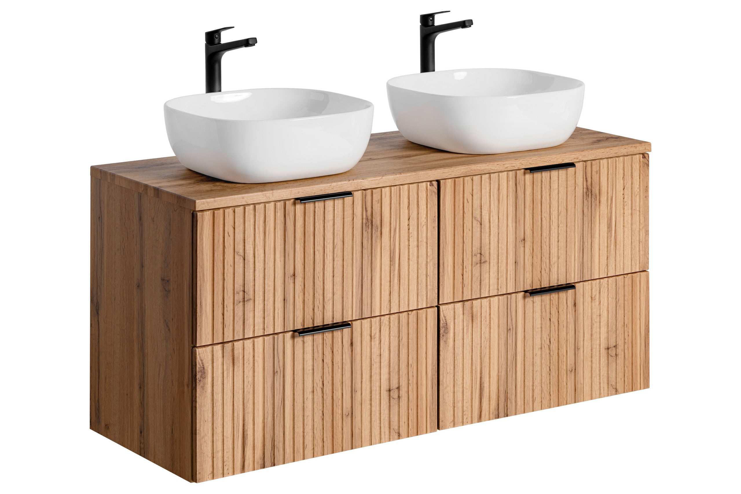 Adel Oak Bathroom with High Cabinet Smile 120 cm SET-ADO B