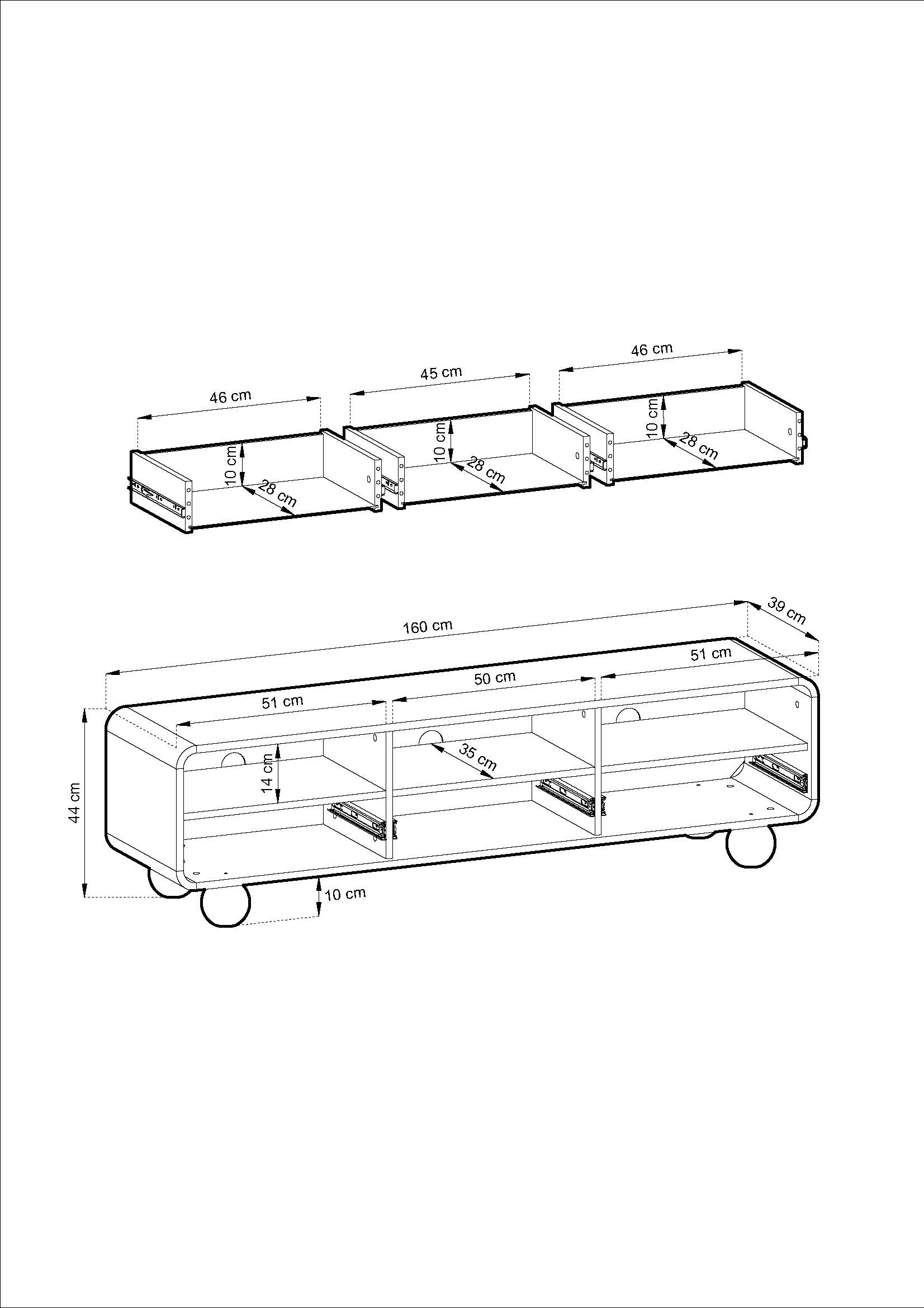 PI ALBION-TV Stand- Cashmere
