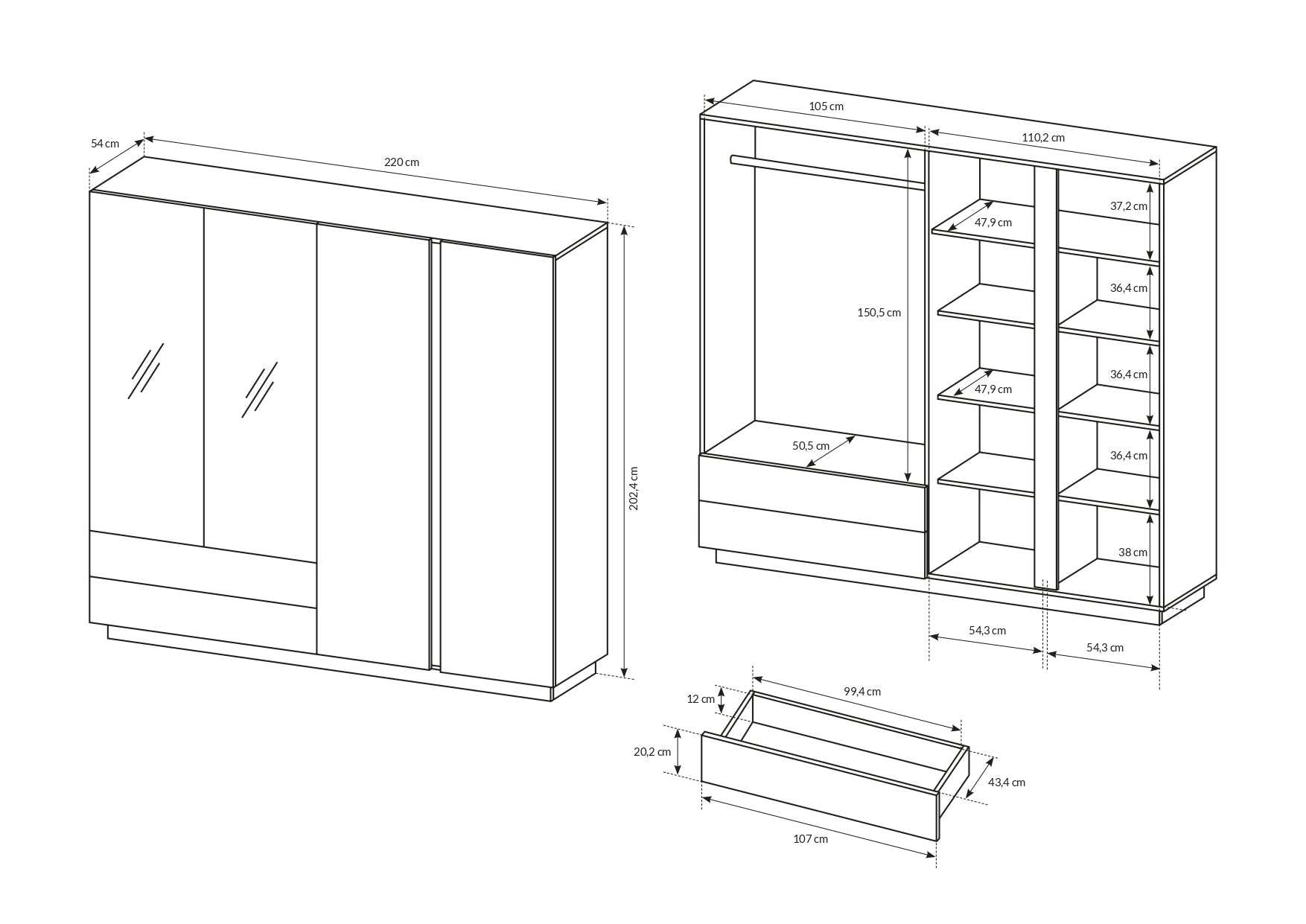 Lask Arco White – 4-Door Wardrobe (kopia)