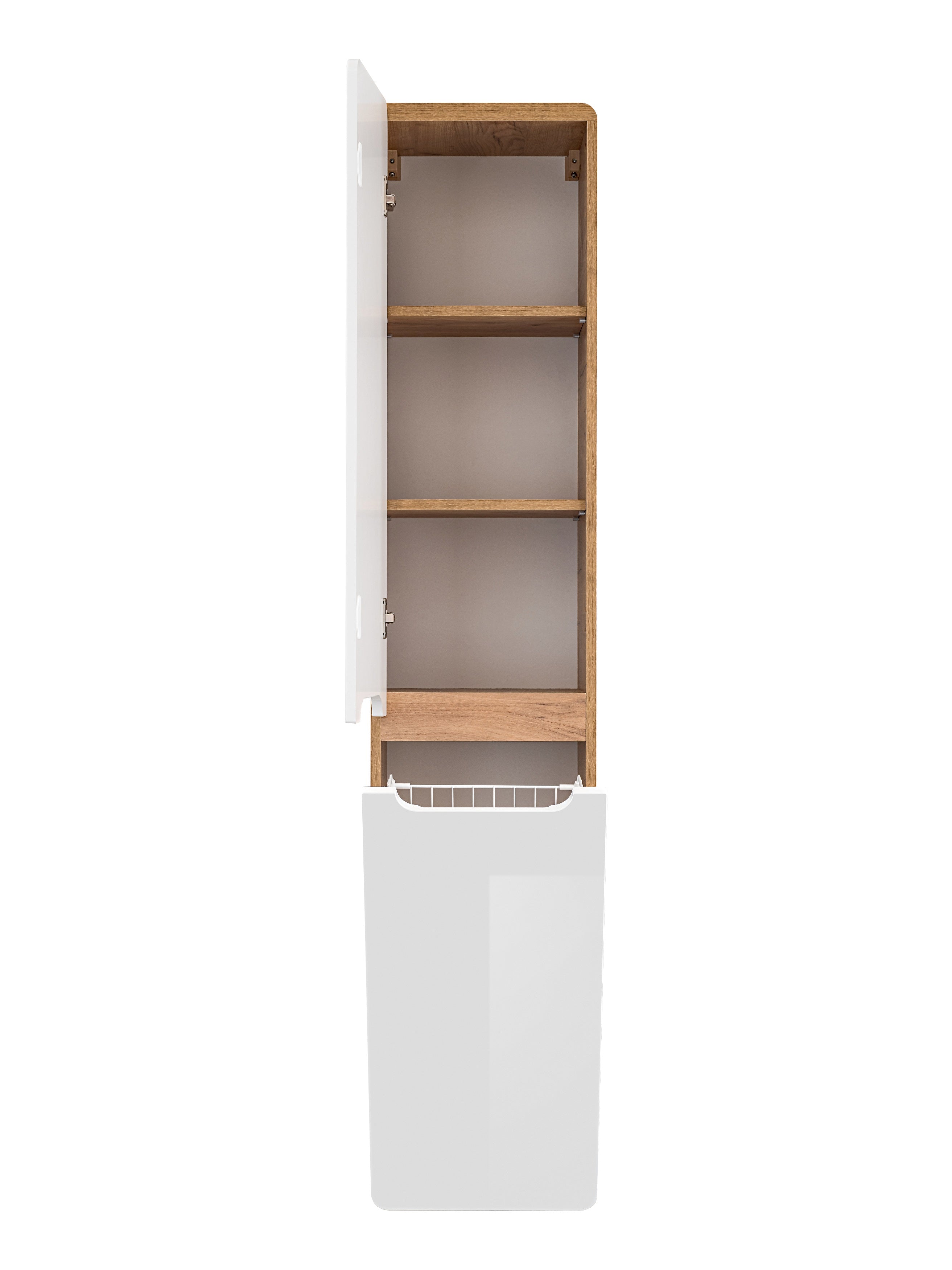 Aruba White 804 FSC – Tall Cabinet 2 Doors, White Gloss / Craft Oak, 35x170x35 cm