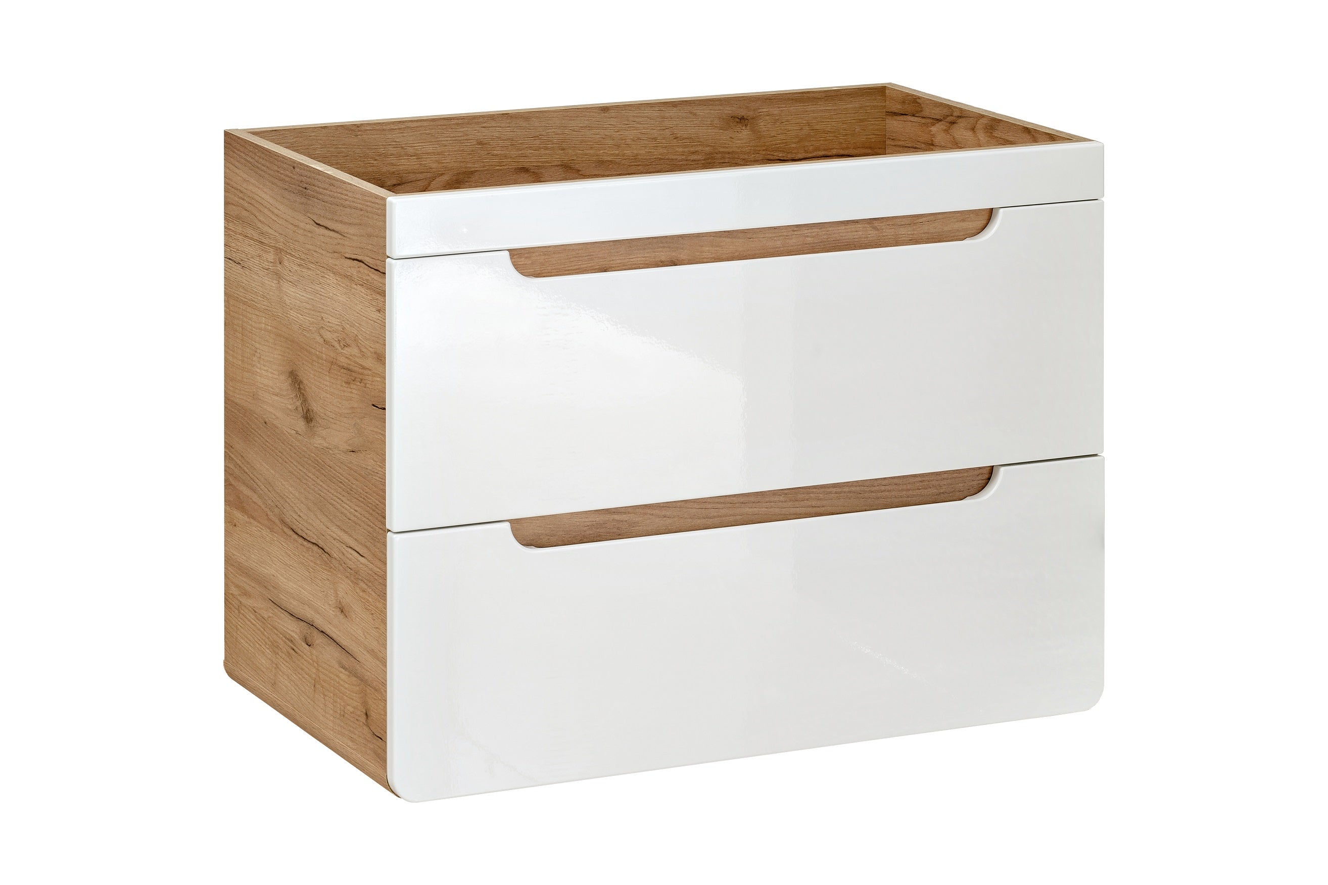Aruba White Vanity Unit 60 cm – Craft Oak / White Gloss | Build Your Bathroom