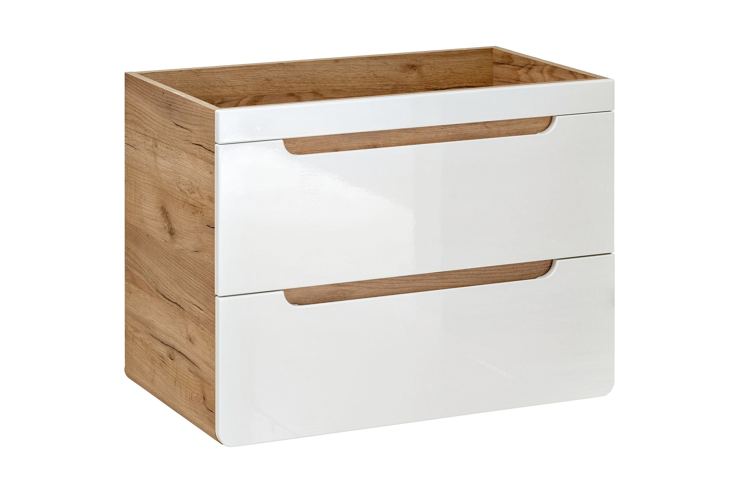 Aruba White Vanity Unit 80 cm – Craft Oak / White Gloss | Build Your Bathroom