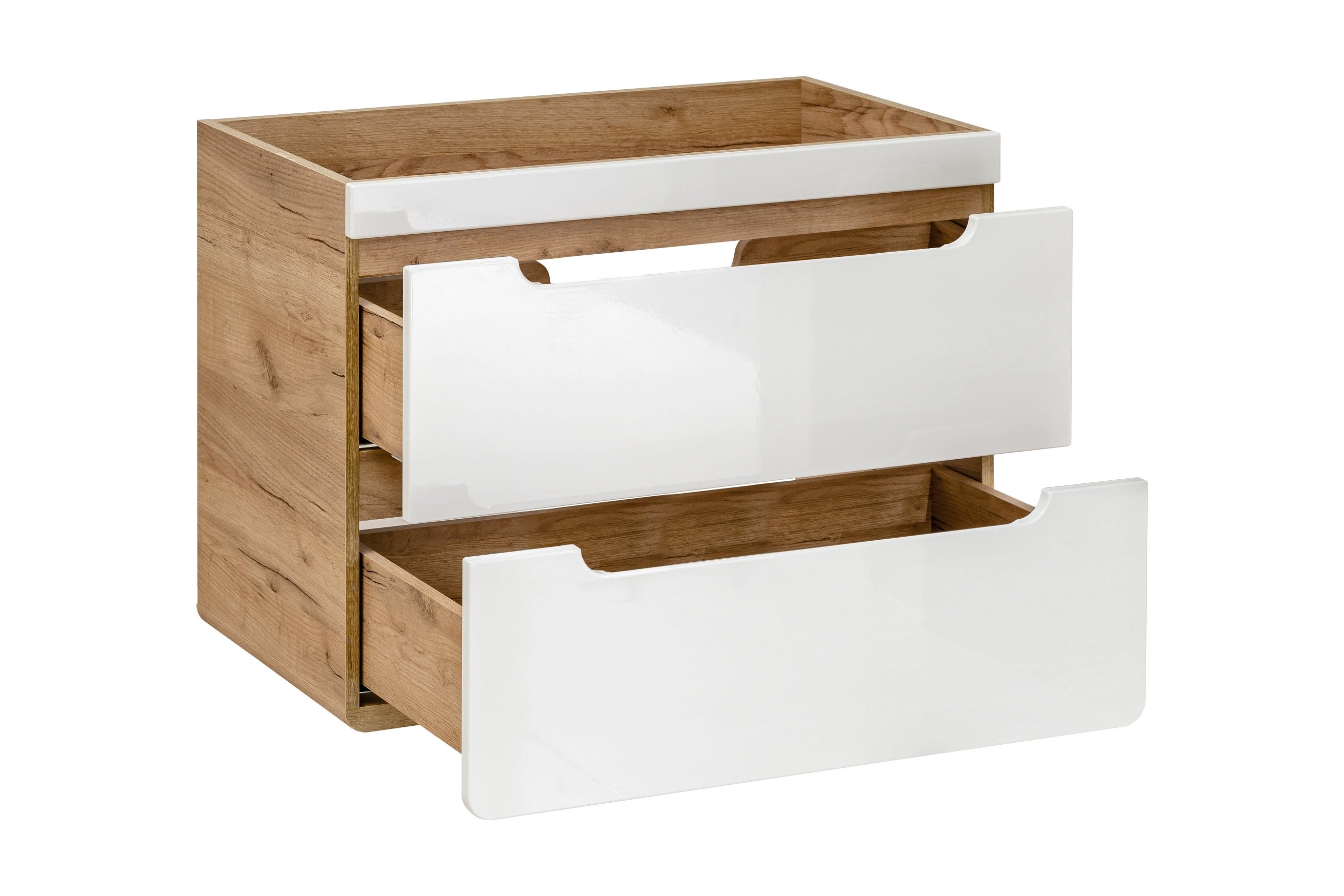 Aruba White Vanity Unit 80 cm – Craft Oak / White Gloss | Build Your Bathroom