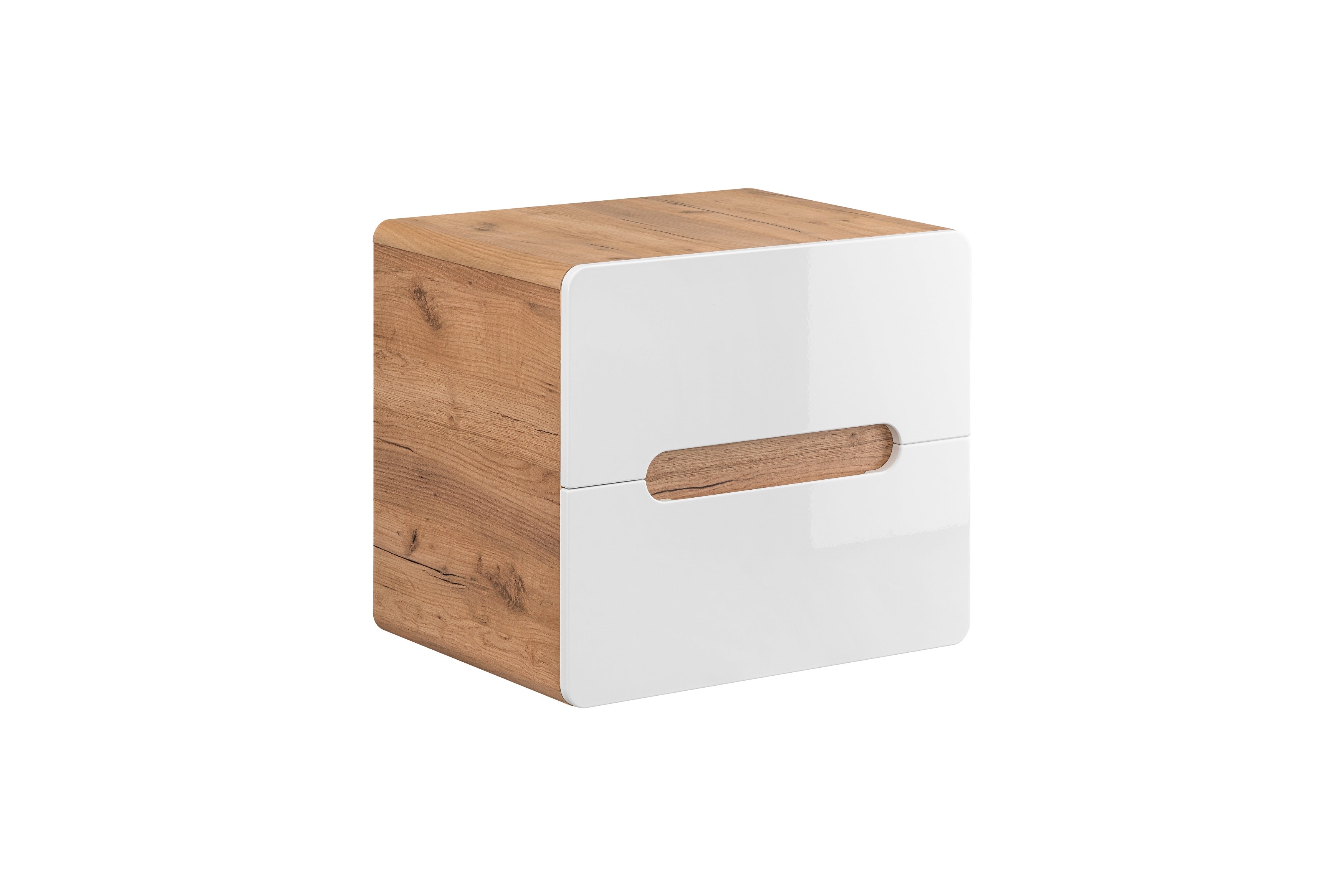 Aruba White Vanity Unit 60 cm – Craft Oak / White Gloss | Build Your Bathroom
