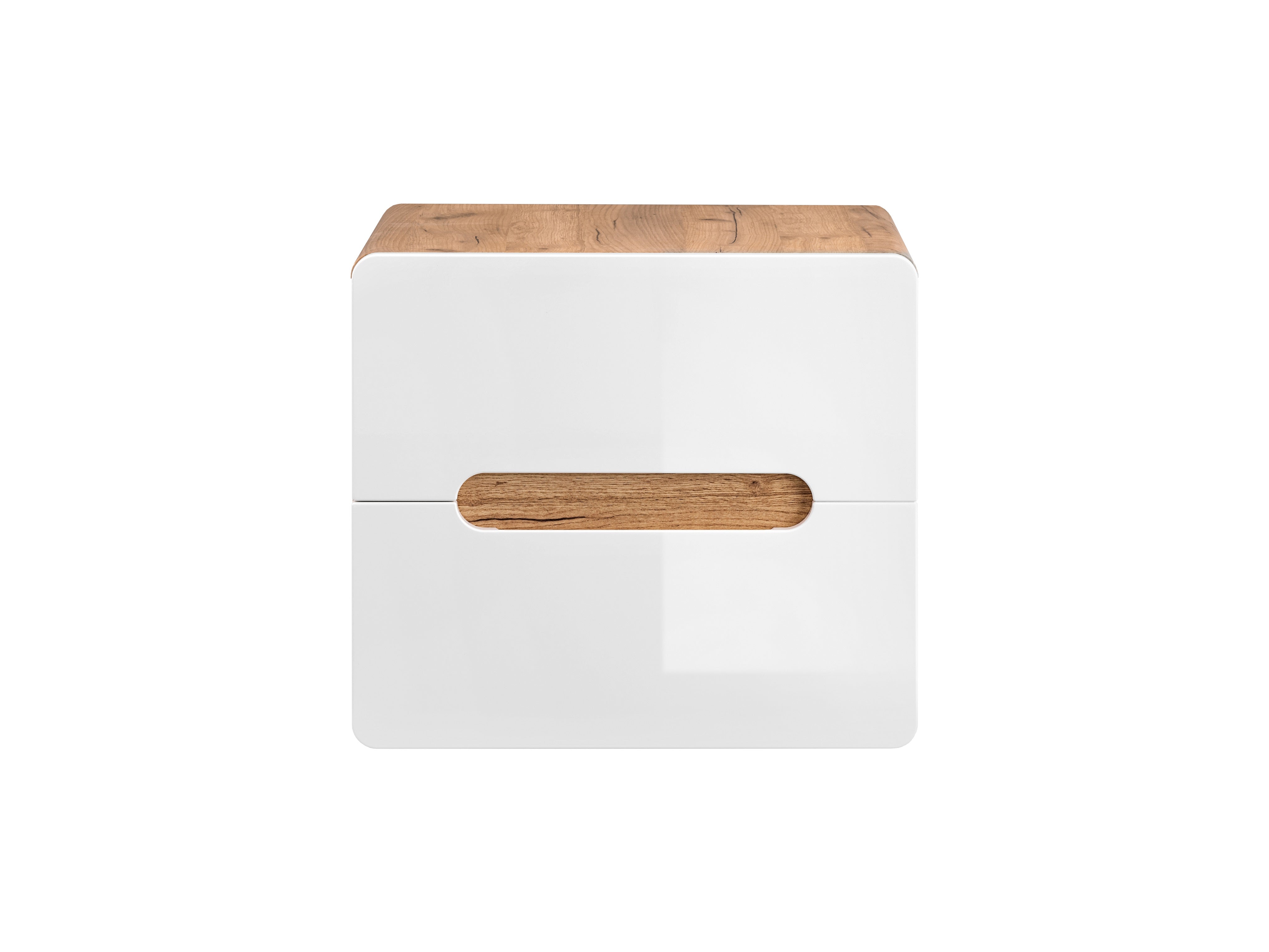 Aruba White Vanity Unit 60 cm – Craft Oak / White Gloss | Build Your Bathroom