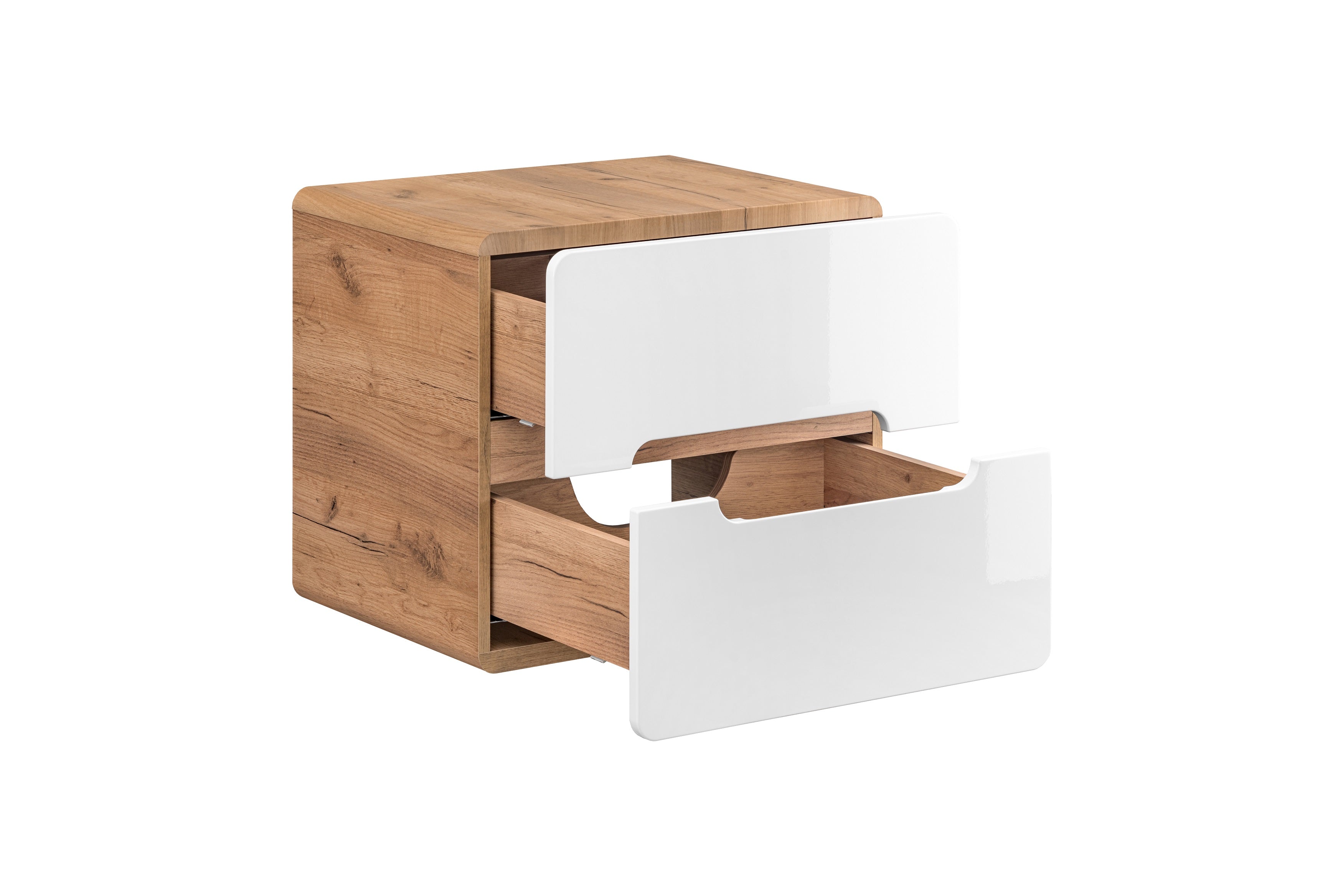 Aruba White Vanity Unit 60 cm – Craft Oak / White Gloss | Build Your Bathroom