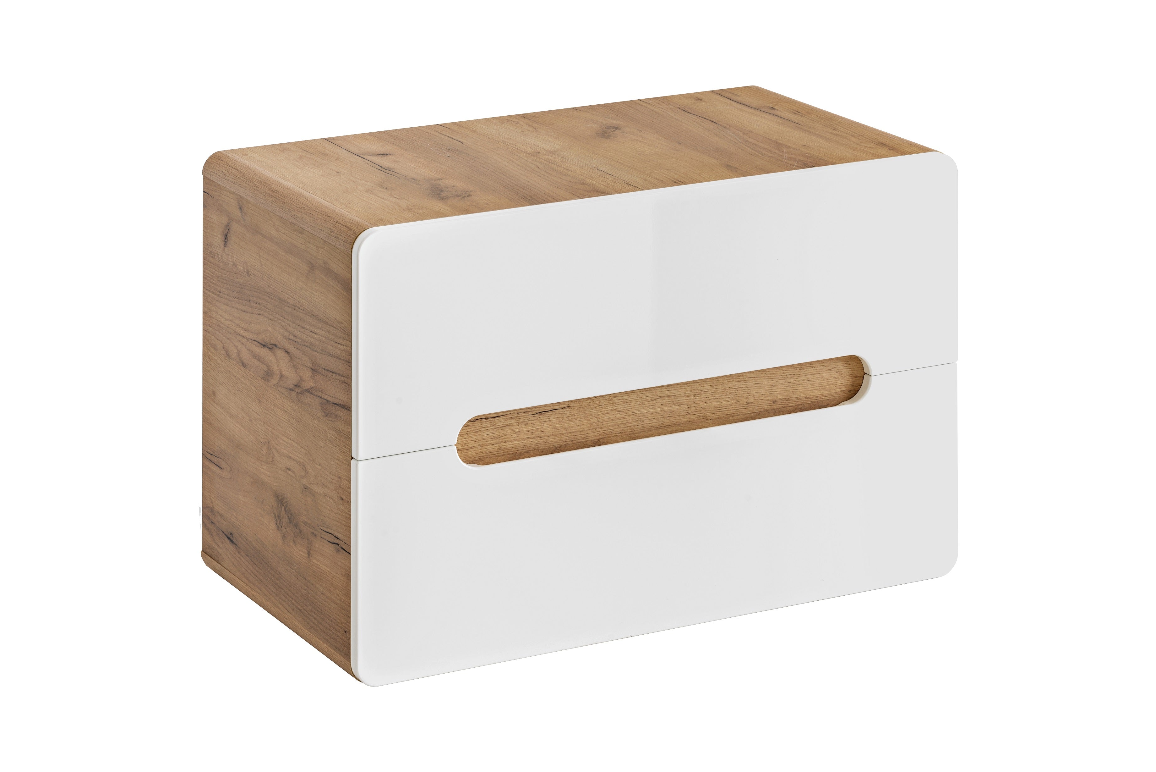 Aruba White Vanity Unit 80 cm – Craft Oak / White Gloss | Build Your Bathroom