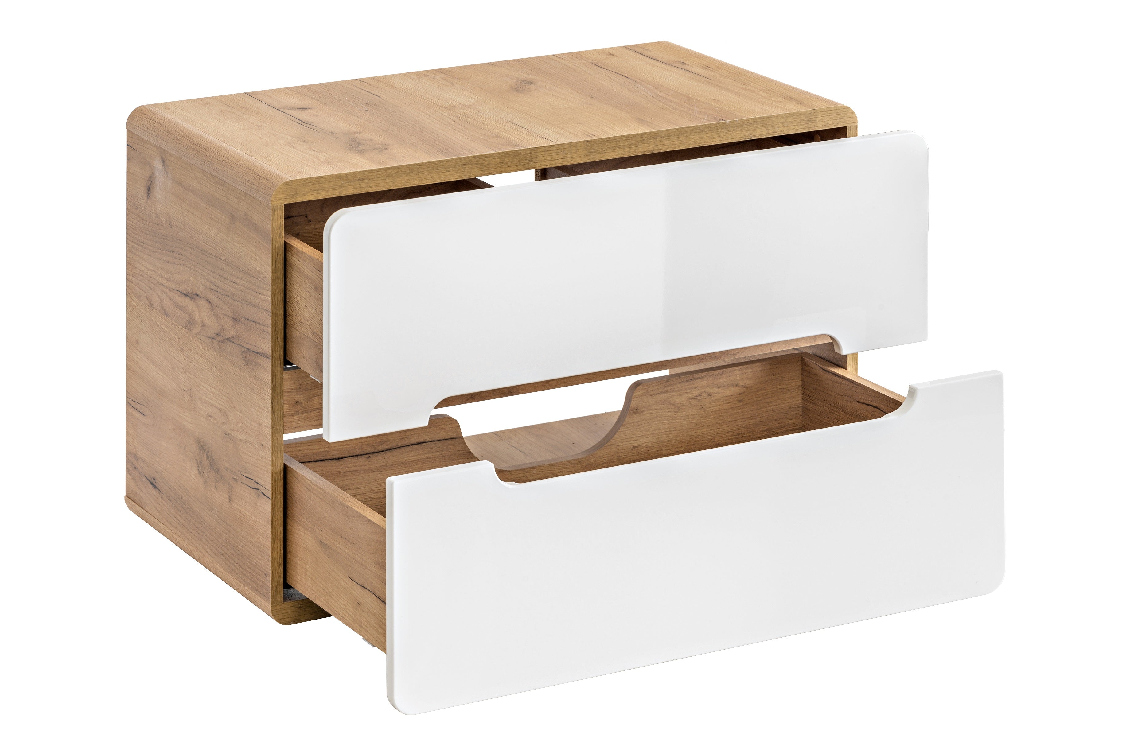 Aruba White Vanity Unit 80 cm – Craft Oak / White Gloss | Build Your Bathroom