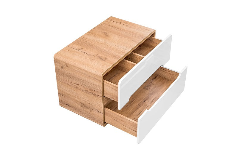 Aruba White Vanity Unit 80 cm – Craft Oak / White Gloss | Build Your Bathroom