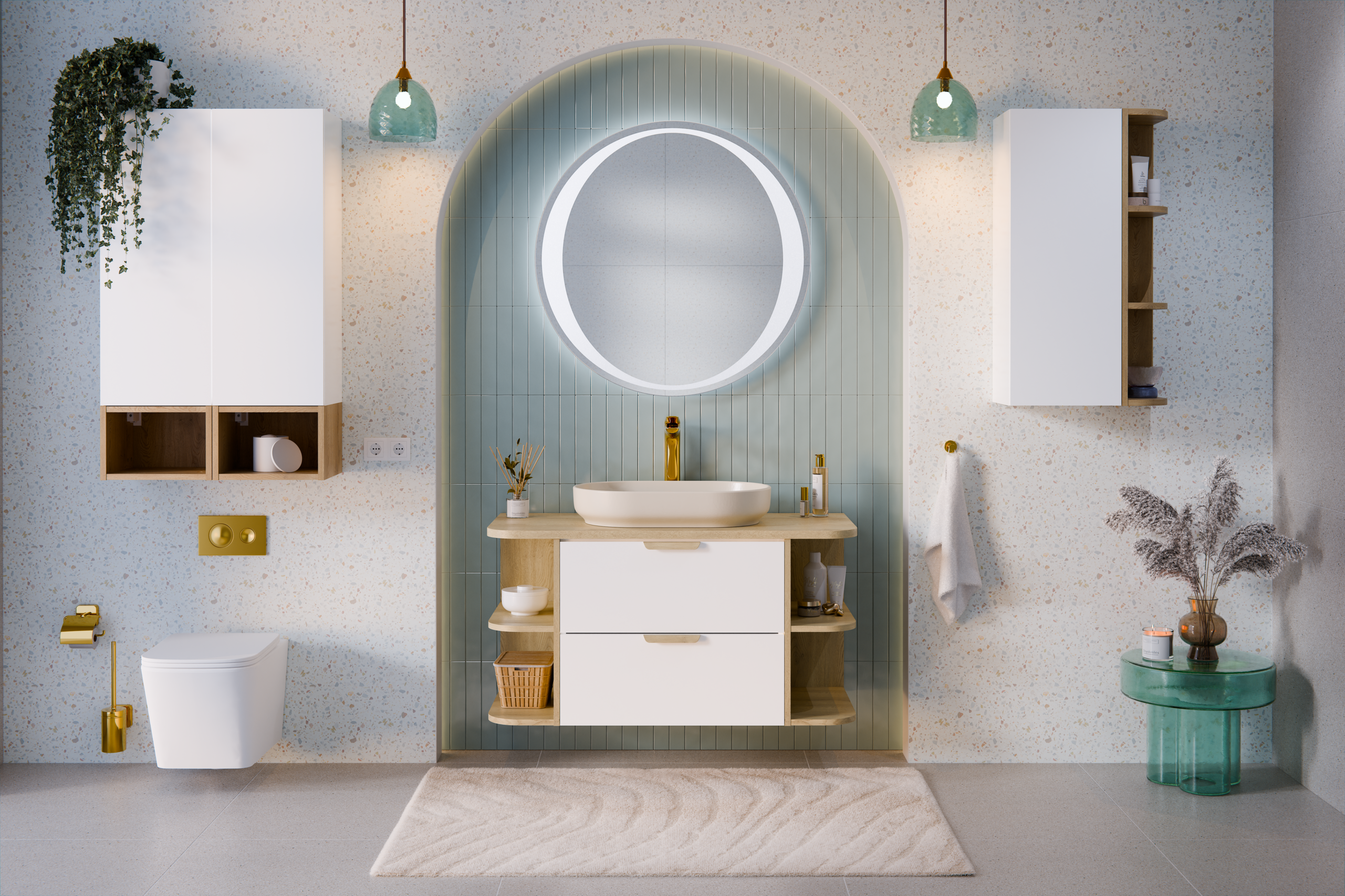 Aster White Wall-Hung Cabinet 1 Door – White Matt, 30 cm