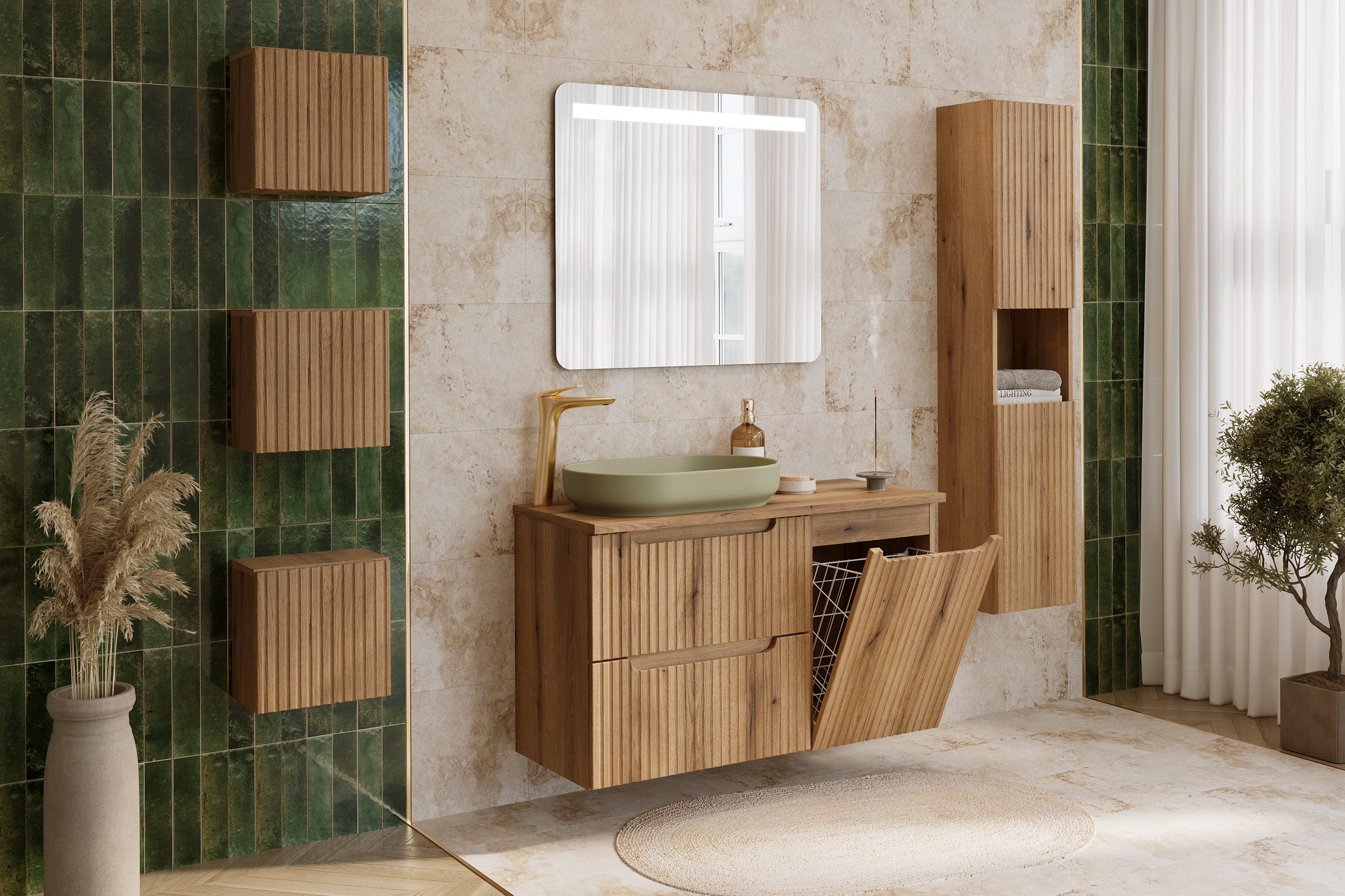 Nova Coast Evoke Qubik Wall Cabinet 1 Door – Coast Evoke Oak, 30×30 cm