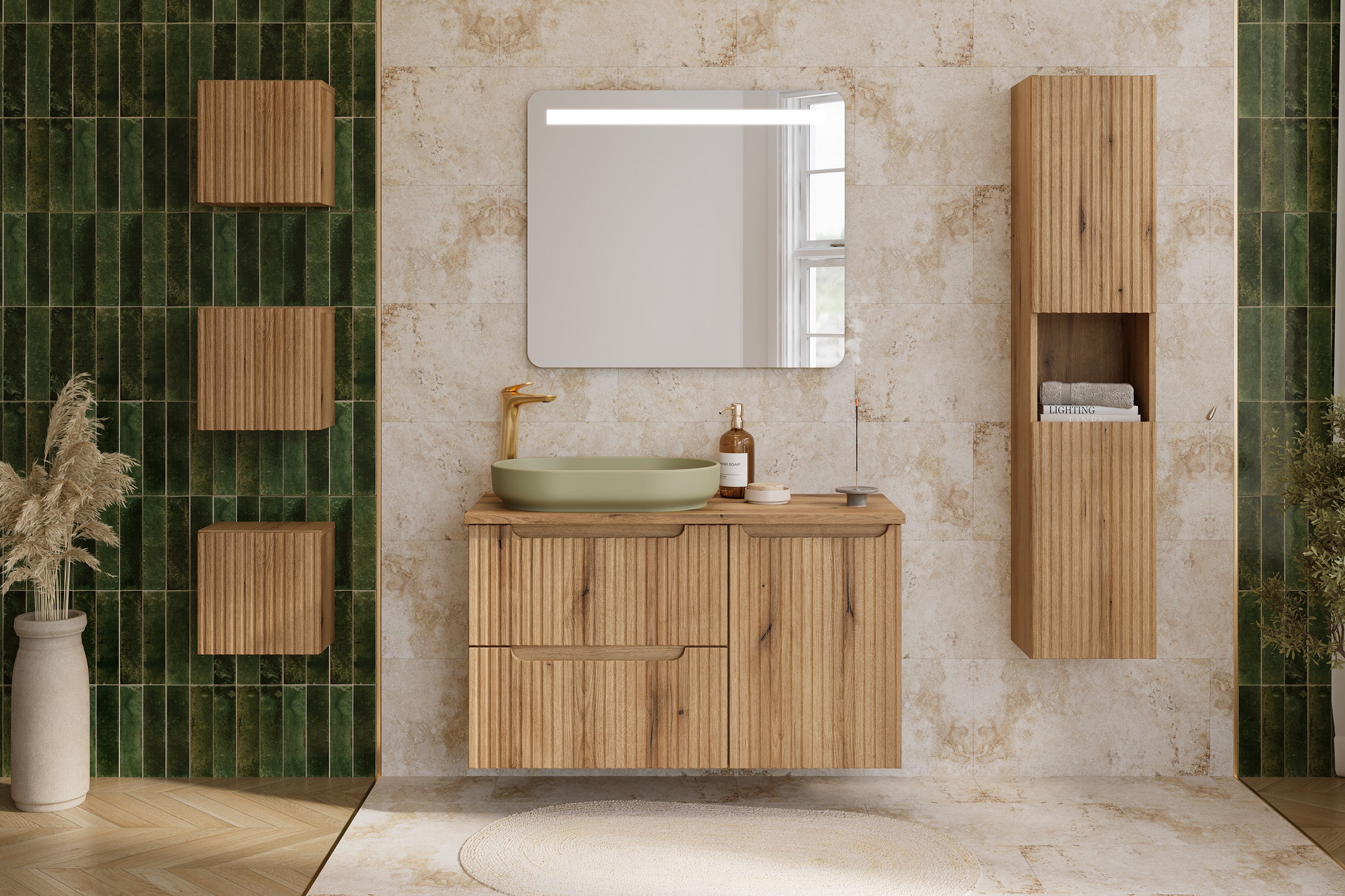 Nova Coast Evoke Qubik Wall Cabinet 1 Door – Coast Evoke Oak, 30×30 cm