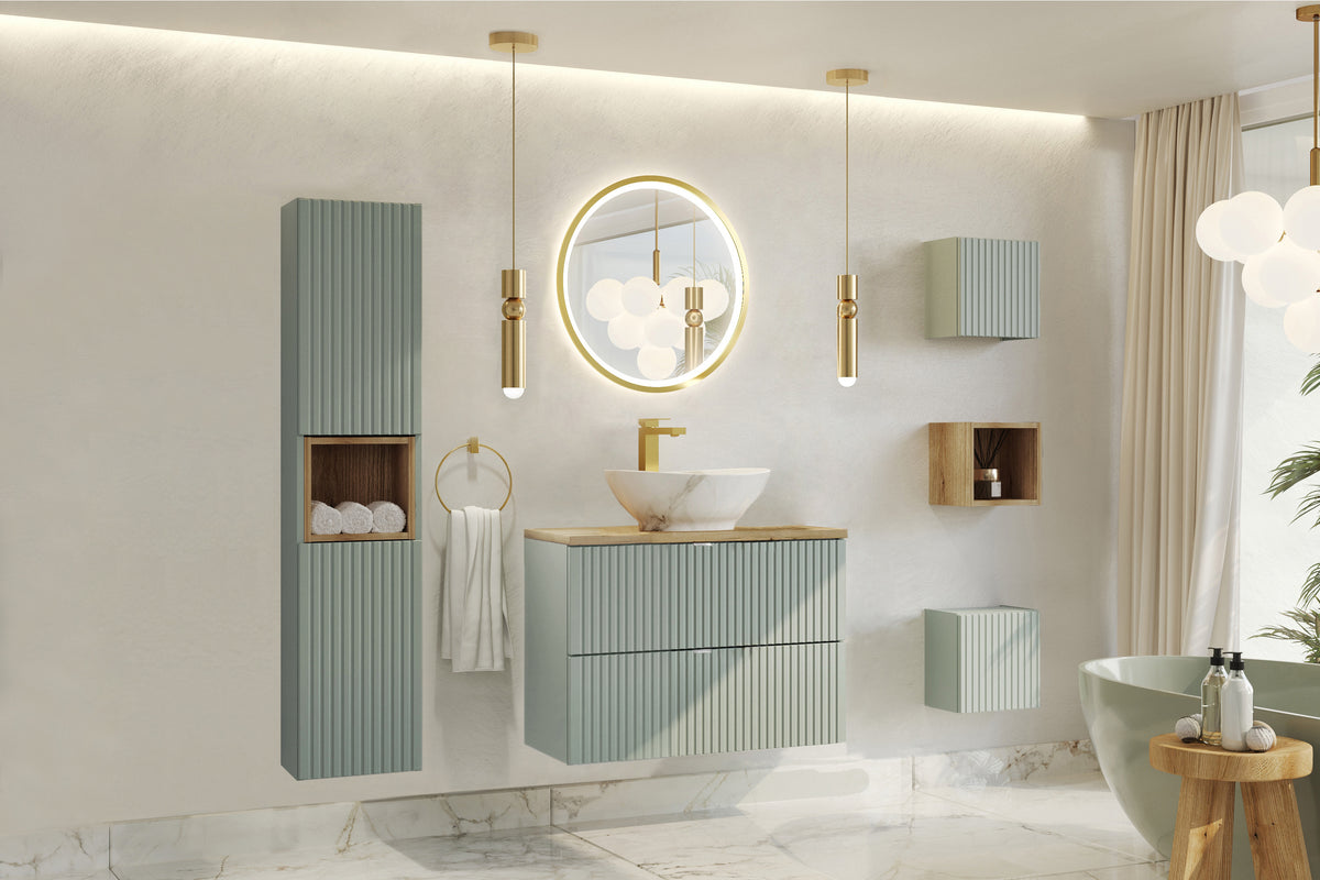Line Reed Qubik Wall Cabinet 1 Door – Reed Green, 30 cm