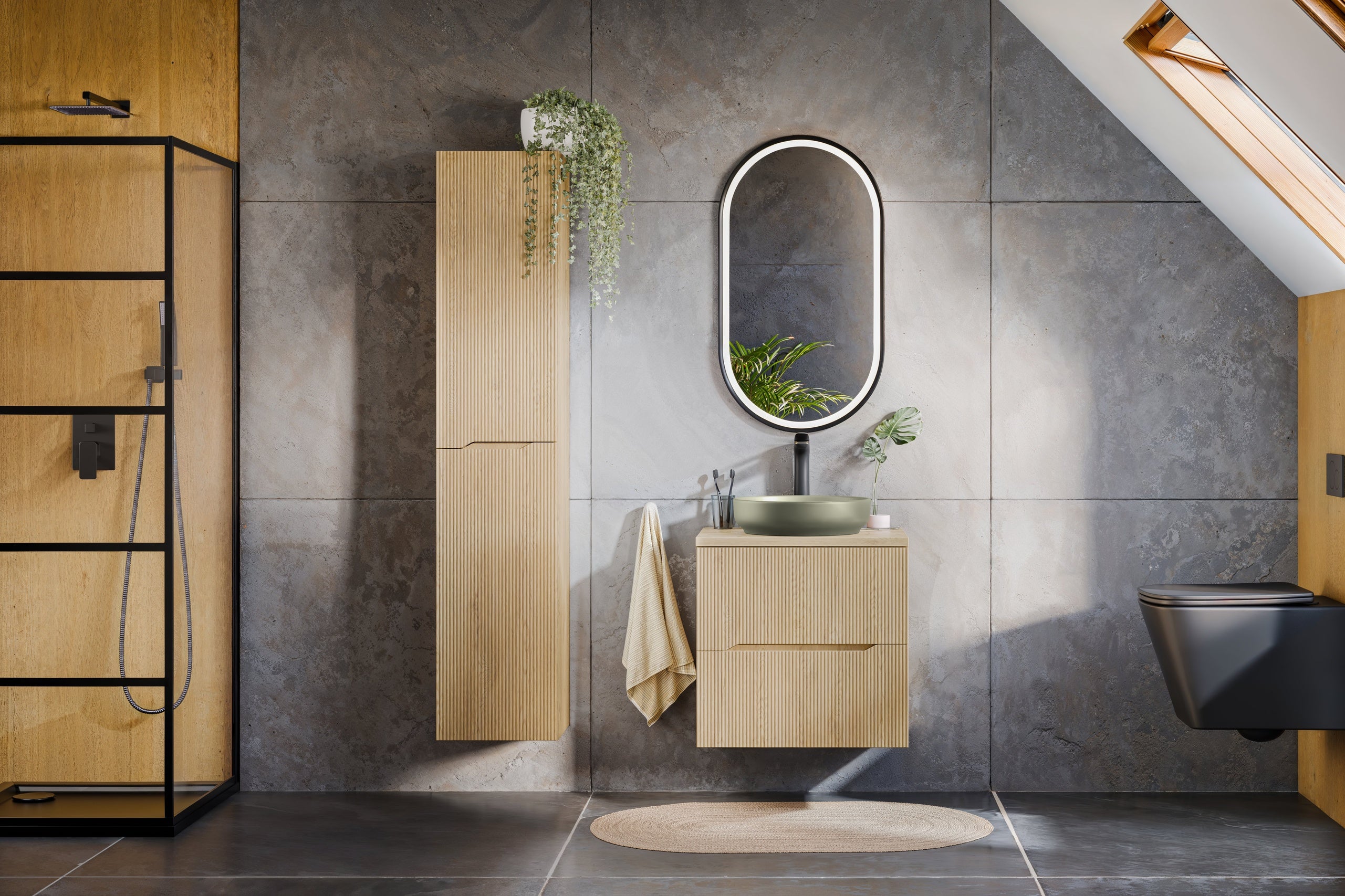 Nordic Cremona Tall Cabinet 2 Doors – Cremona Oak, 35x33.5x170 cm