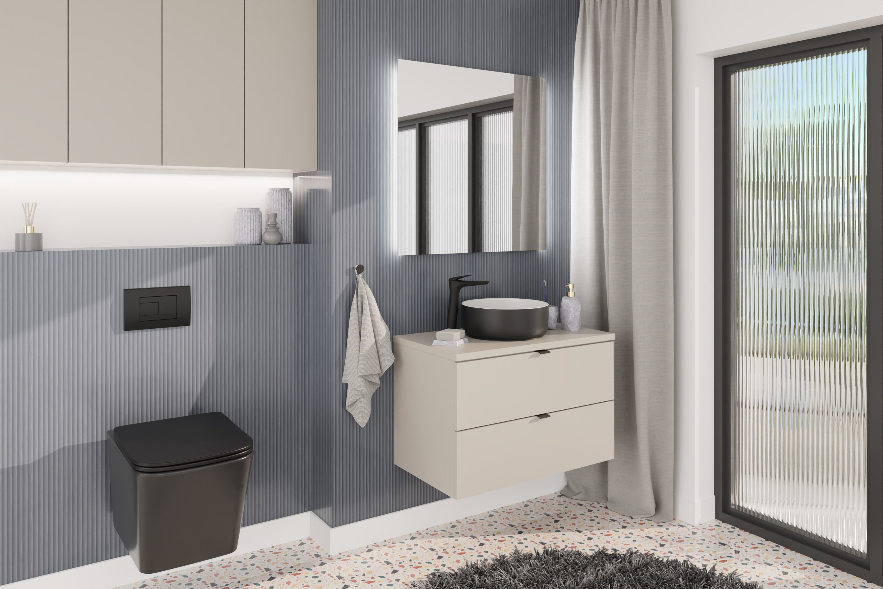 Dalia Cashmere Wall Cabinet – Cashmere Matt, 30 cm, 1 Door