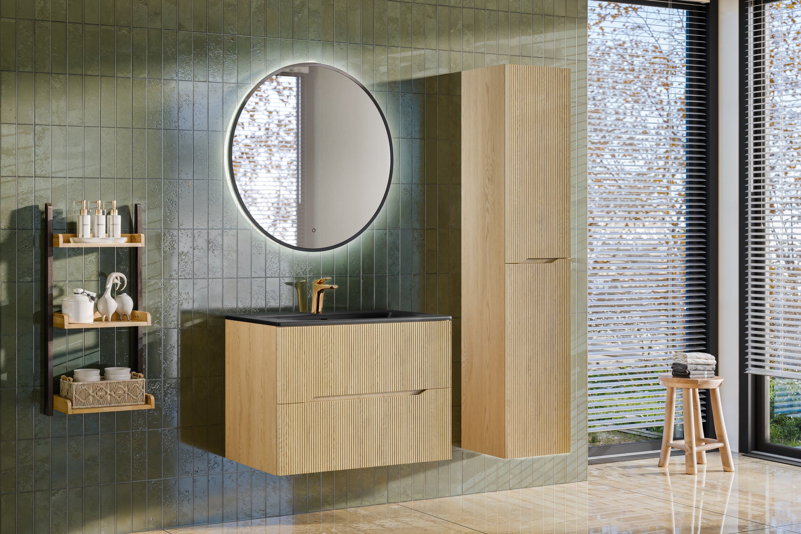 Nordic Cremona Tall Cabinet 2 Doors – Cremona Oak, 35x33.5x170 cm