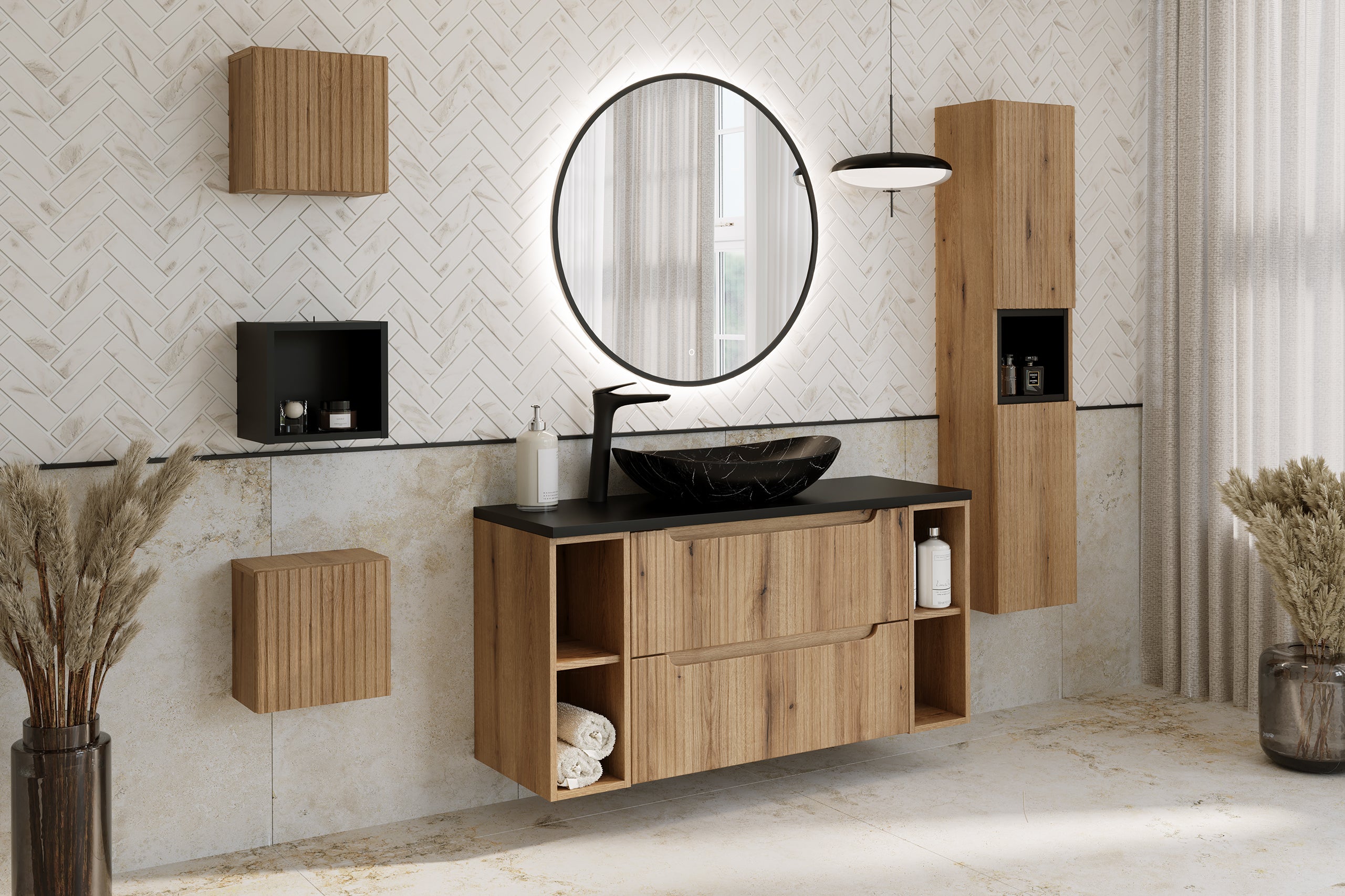 Nova Coast Evoke Qubik Open Wall Shelf – Coast Evoke Oak, 27 cm