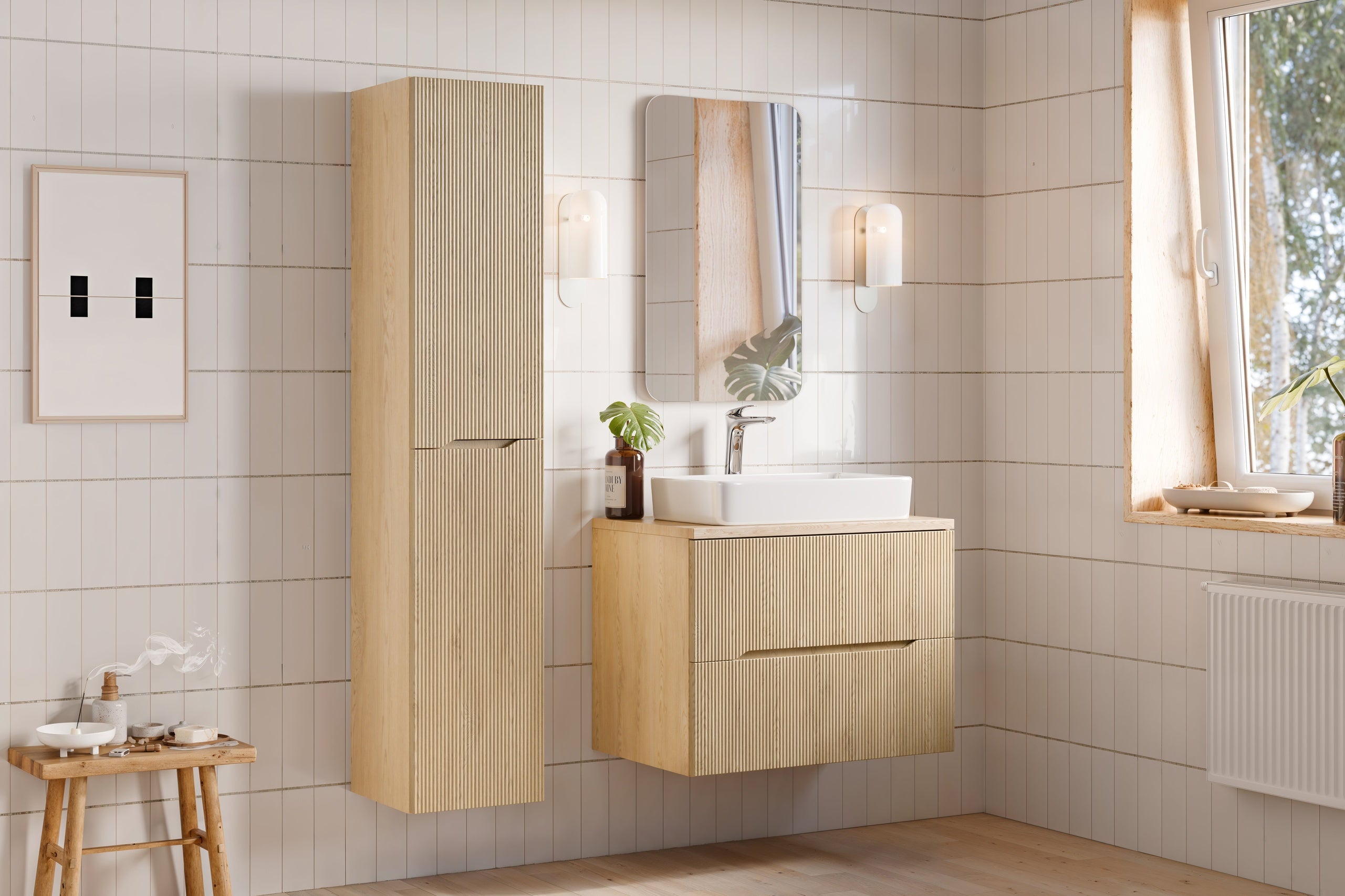 Nordic Cremona Tall Cabinet 2 Doors – Cremona Oak, 35x33.5x170 cm