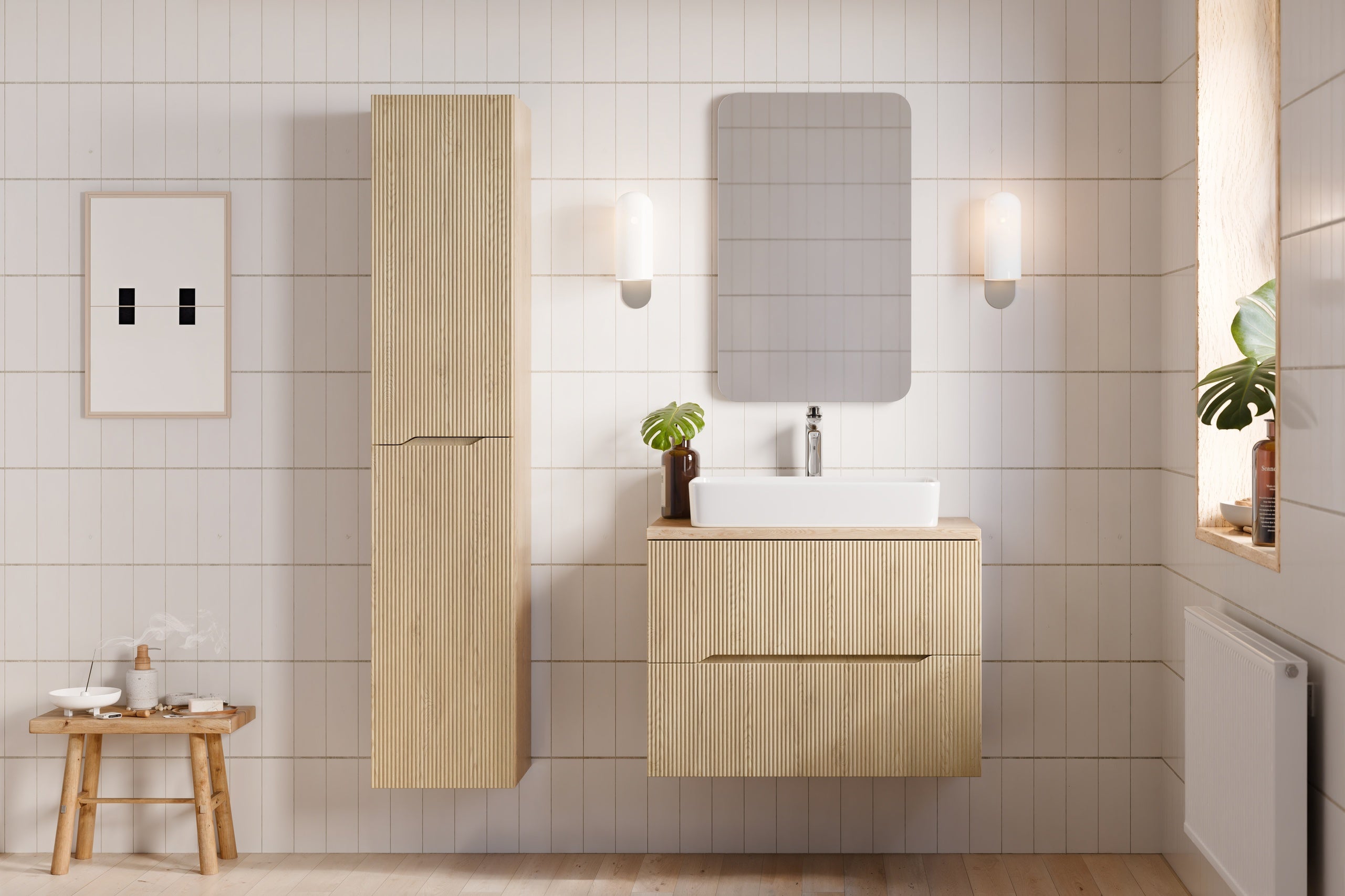 Nordic Cremona Tall Cabinet 2 Doors – Cremona Oak, 35x33.5x170 cm