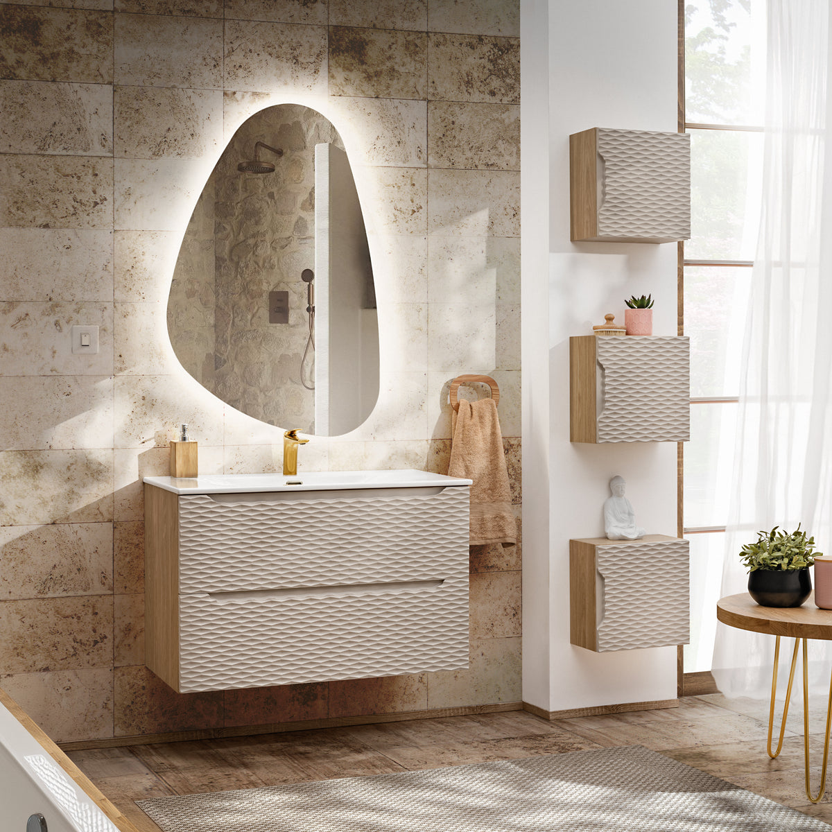 Ocean Beige Vanity Unit Set 60 / 70 / 80 / 90 / 120 cm – Configure Your Bathroom