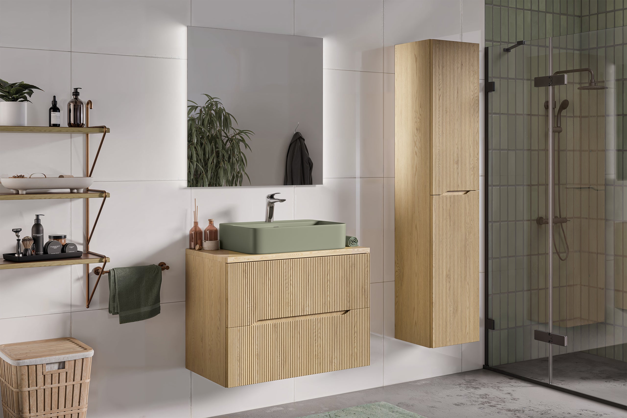Nordic Cremona Tall Cabinet 2 Doors – Cremona Oak, 35x33.5x170 cm