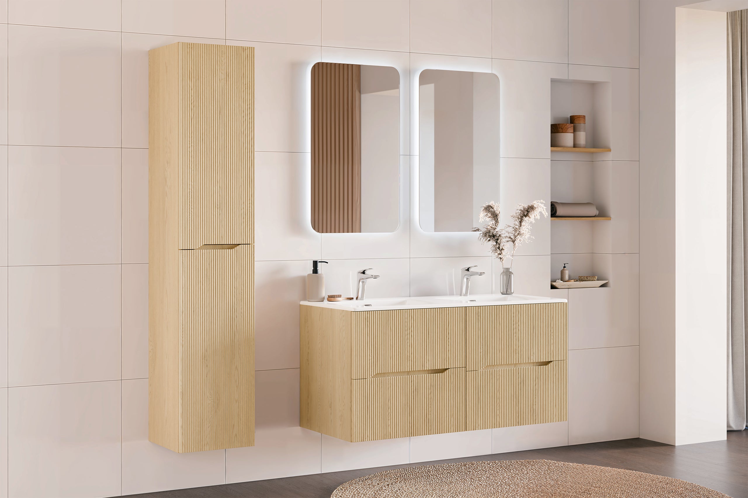 Nordic Cremona Tall Cabinet 2 Doors – Cremona Oak, 35x33.5x170 cm