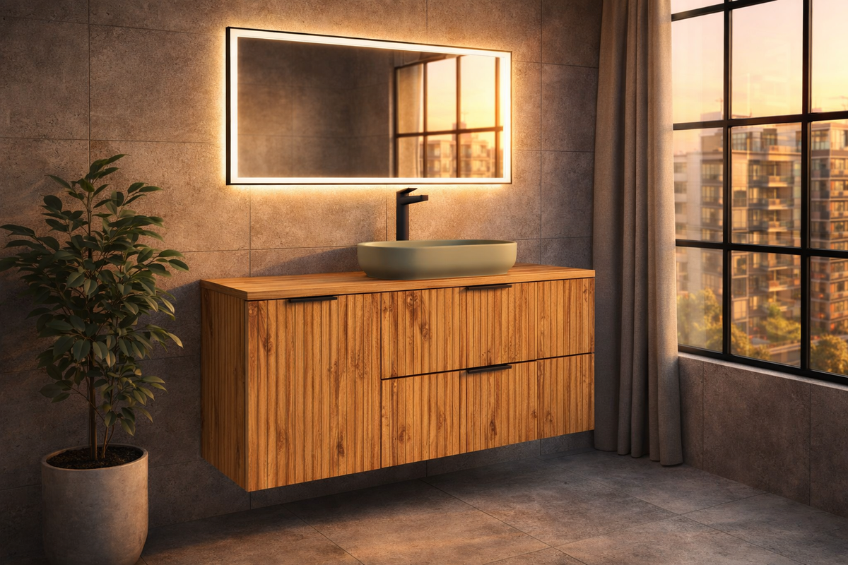 Adel Wotan Oak Vanity Unit Set 100 / 120 / 140 cm – Configure Your Bathroom