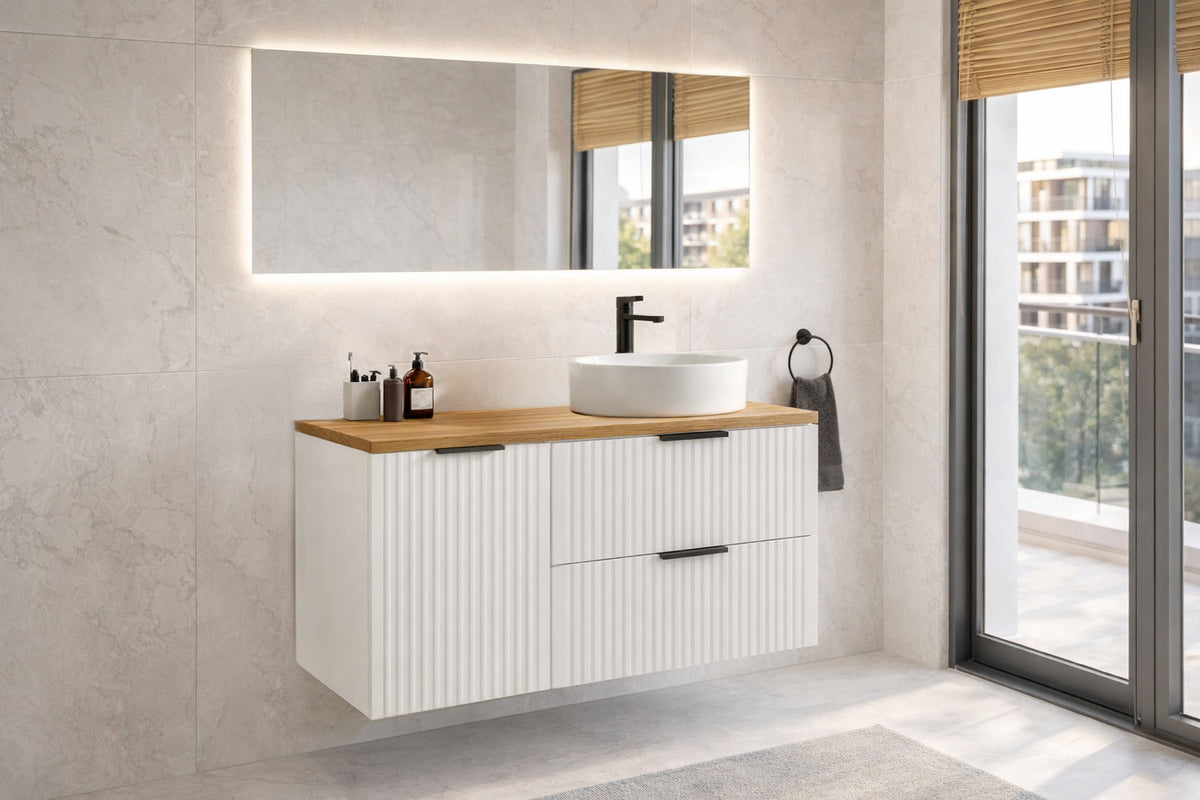 Adel White Vanity Unit Set 100 / 120 / 140 cm – Configure Your Bathroom
