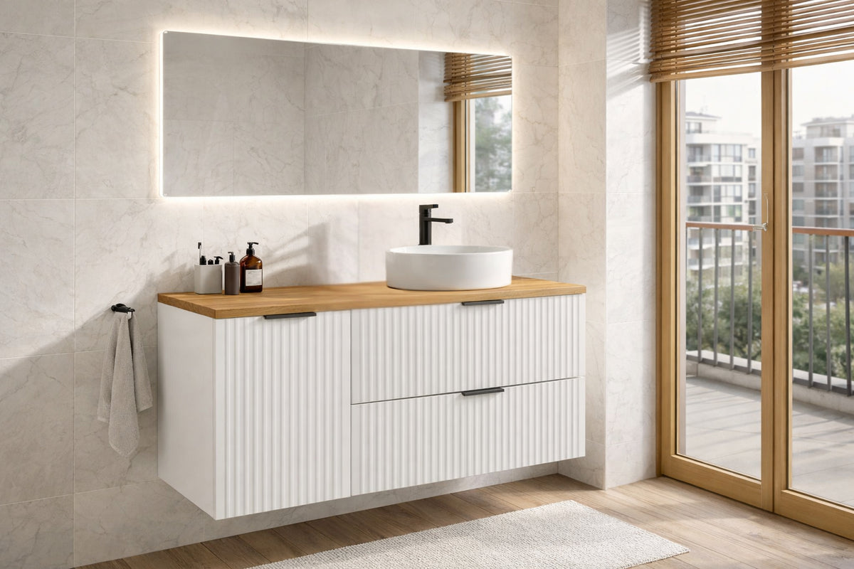 Adel White Vanity Unit Set 100 / 120 / 140 cm – Configure Your Bathroom