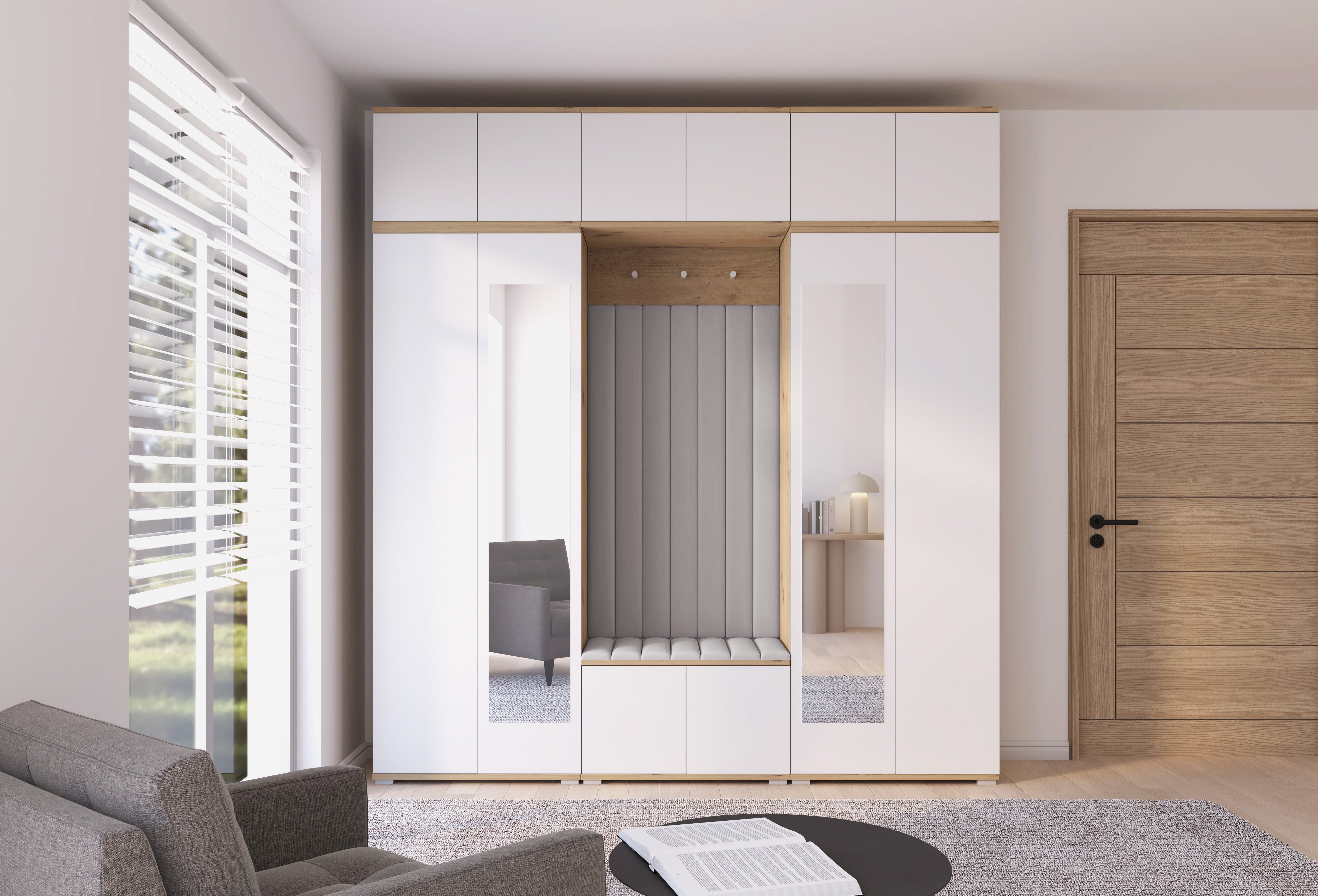 PK Sevilla 10 Hallway Wardrobe -Upholstered Panels in Various Colours