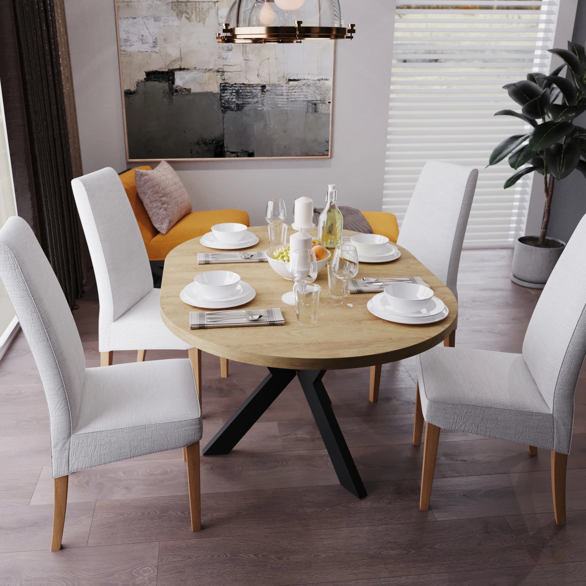 Round Dining Table Redpak Agne (Extendable)