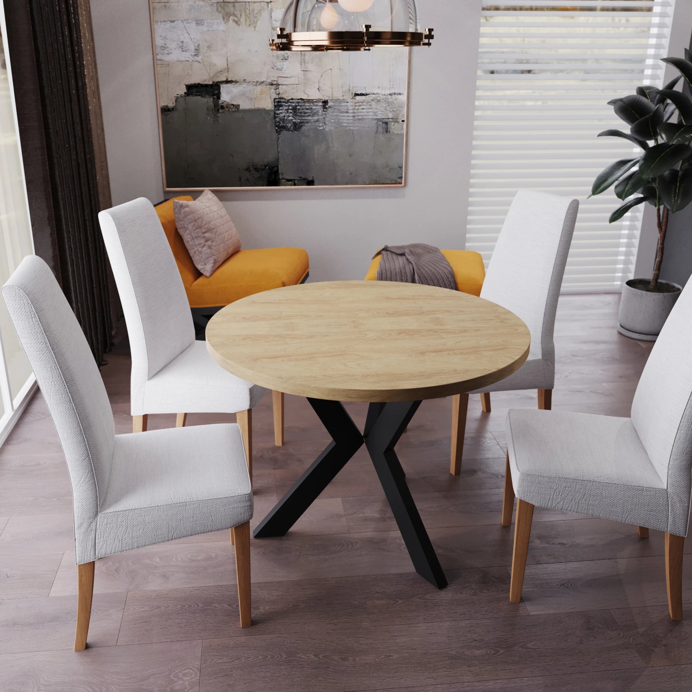 Round Dining Table Redpak Agne (Extendable)