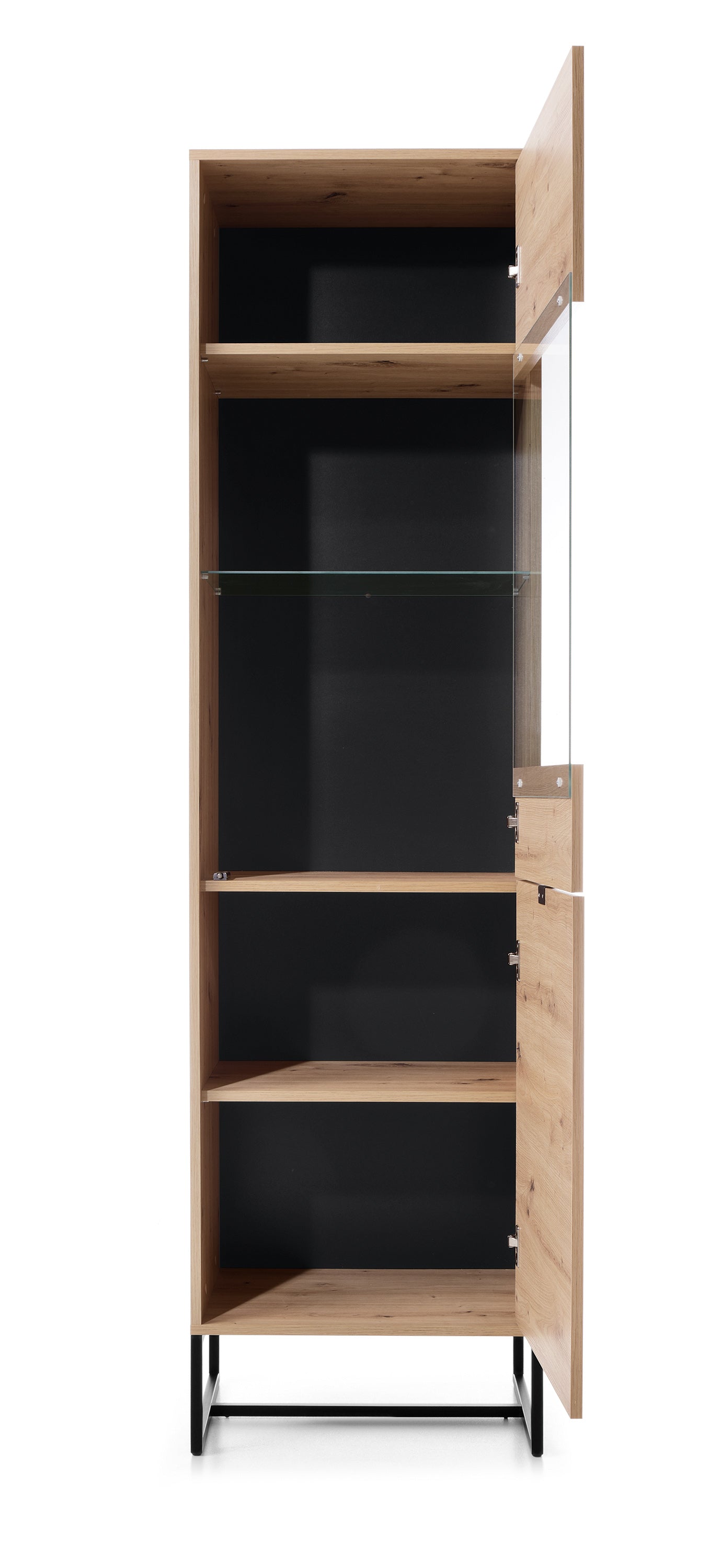 Amber Cabinet 53 - Storage Cabinet with Two Doors and Glass Cabinet Display