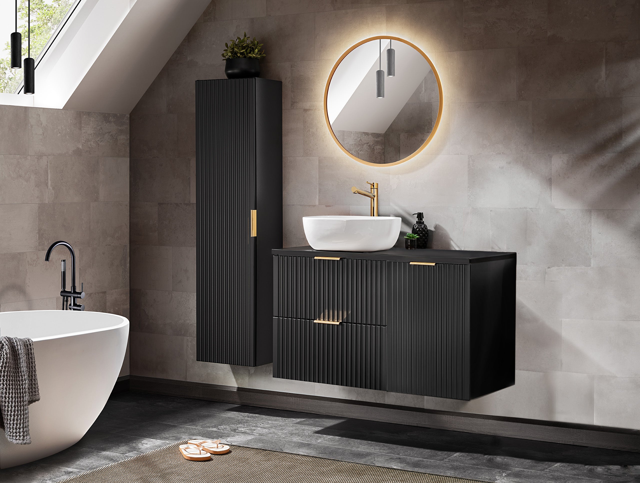 Adel Black Vanity Unit Set 100 / 120 / 140 cm – Configure Your Bathroom